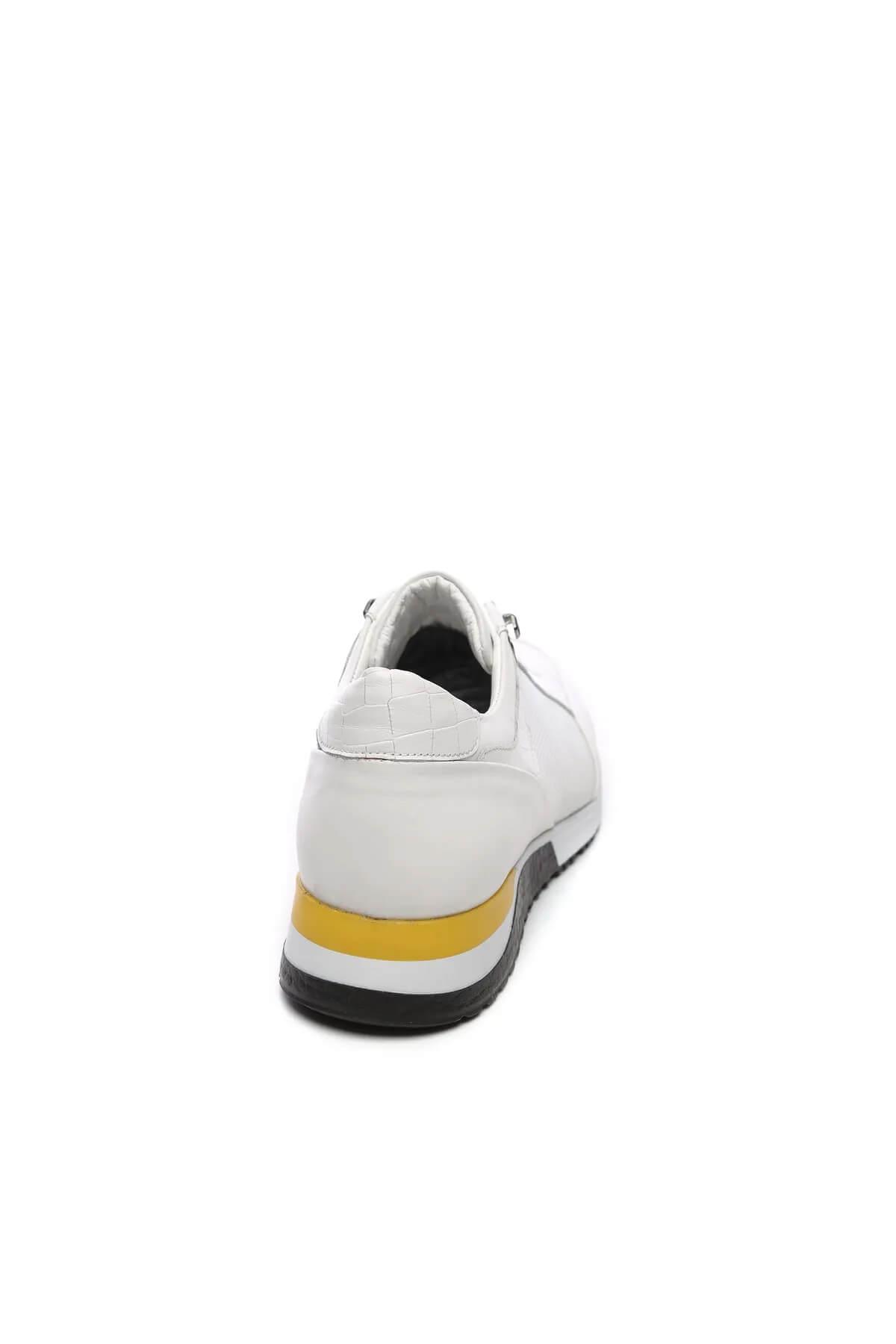 Tamer Tanca Erkek Hakiki Deri Beyaz Sneakers & Spor Ayakkabı