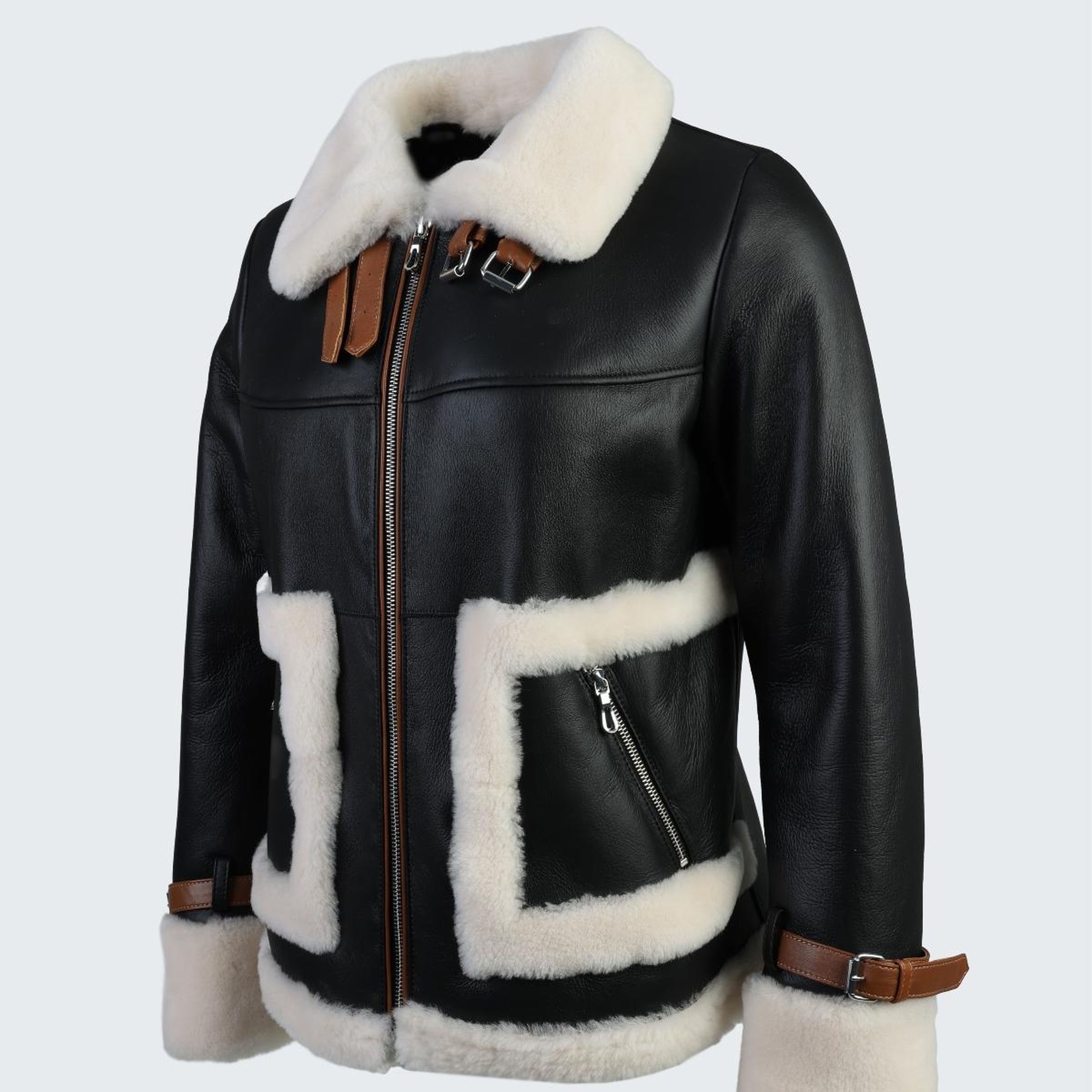 Valmenti Kadın Hakiki Deri Siyah Mont