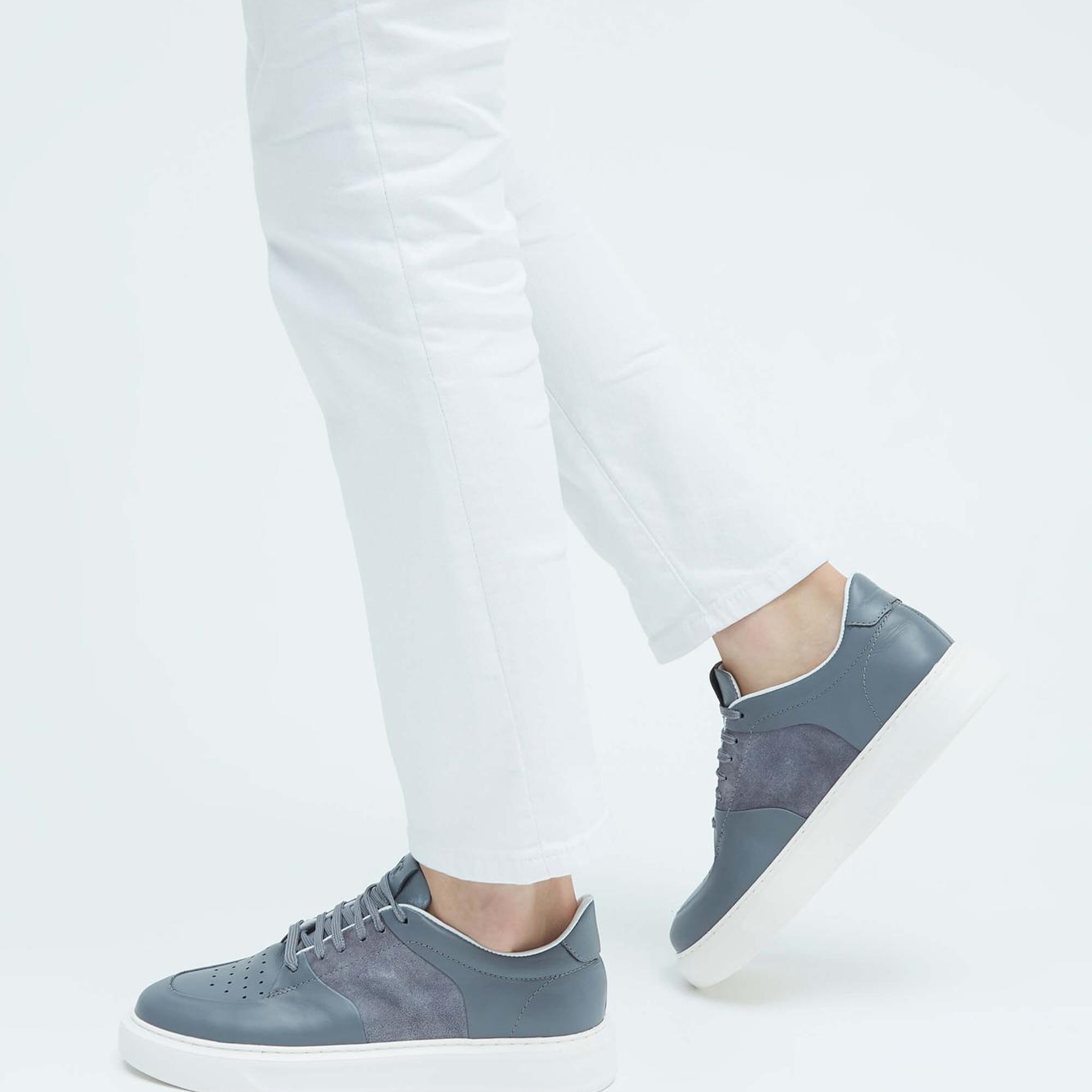 Tamer Tanca Erkek Hakiki Deri Gri Sneakers & Spor Ayakkabı