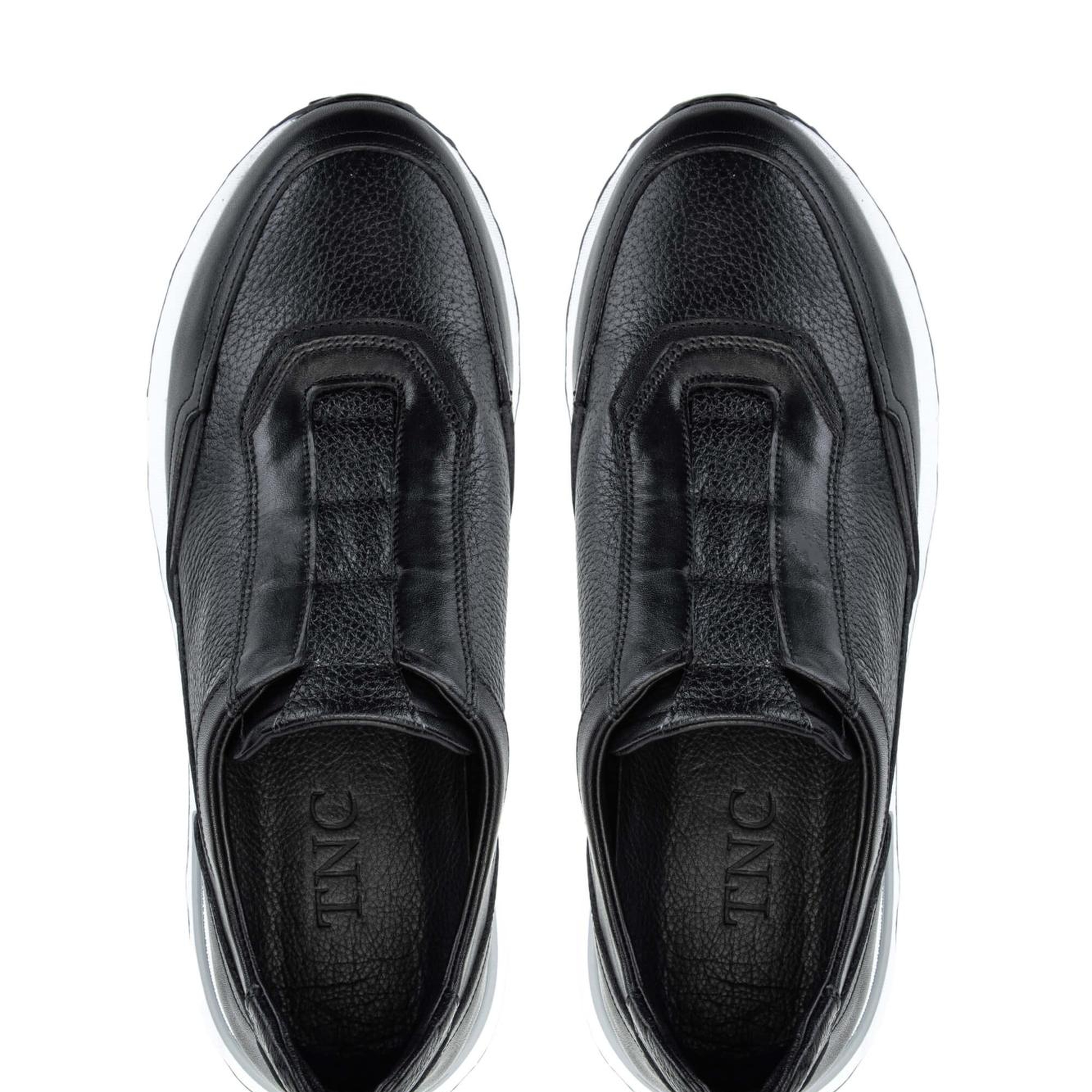 Tamer Tanca Erkek Hakiki Deri Siyah Sneakers & Spor Ayakkabı