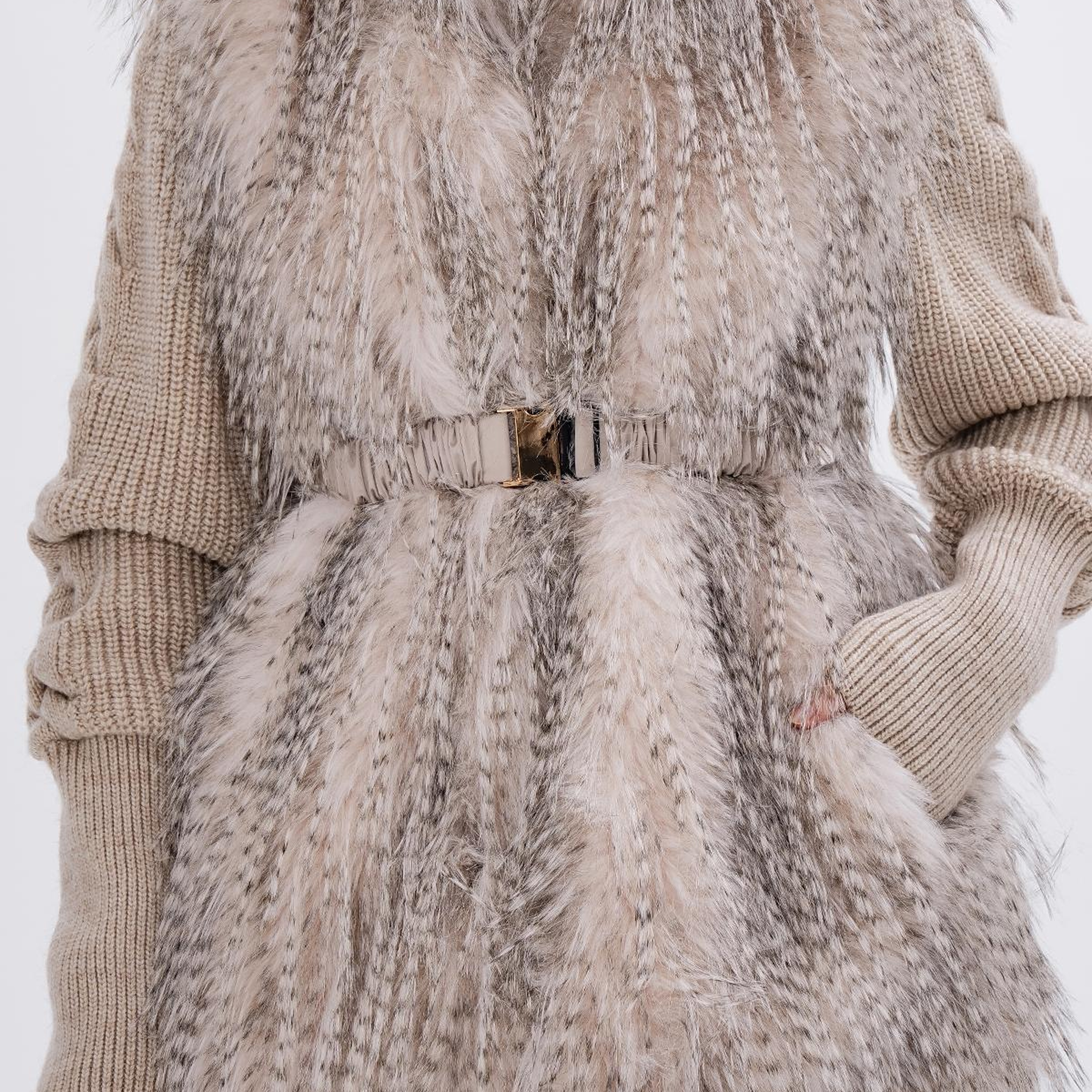 Valmenti Kadın Tekstil Bej Mont