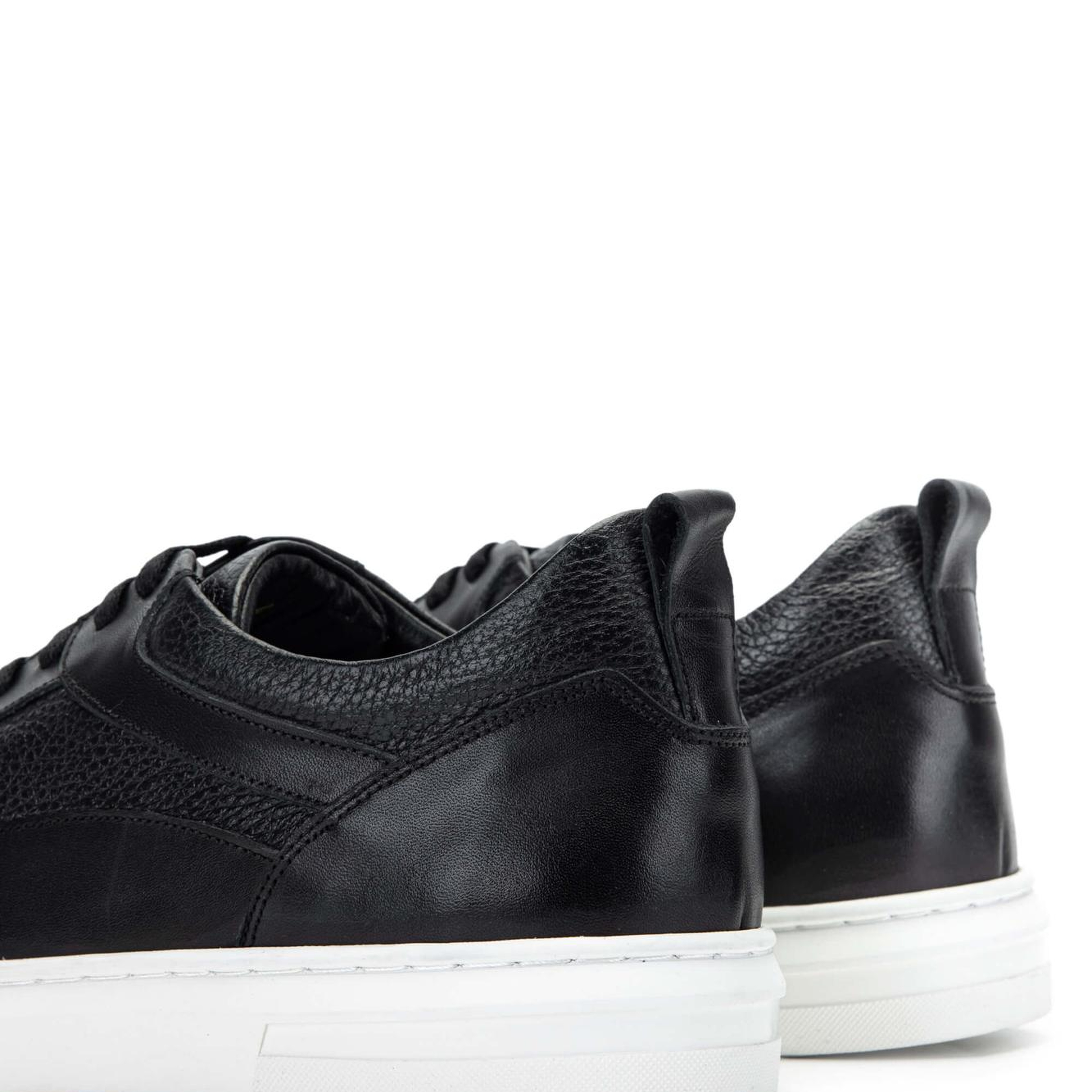 Tamer Tanca Erkek Hakiki Deri Siyah Sneakers & Spor Ayakkabı