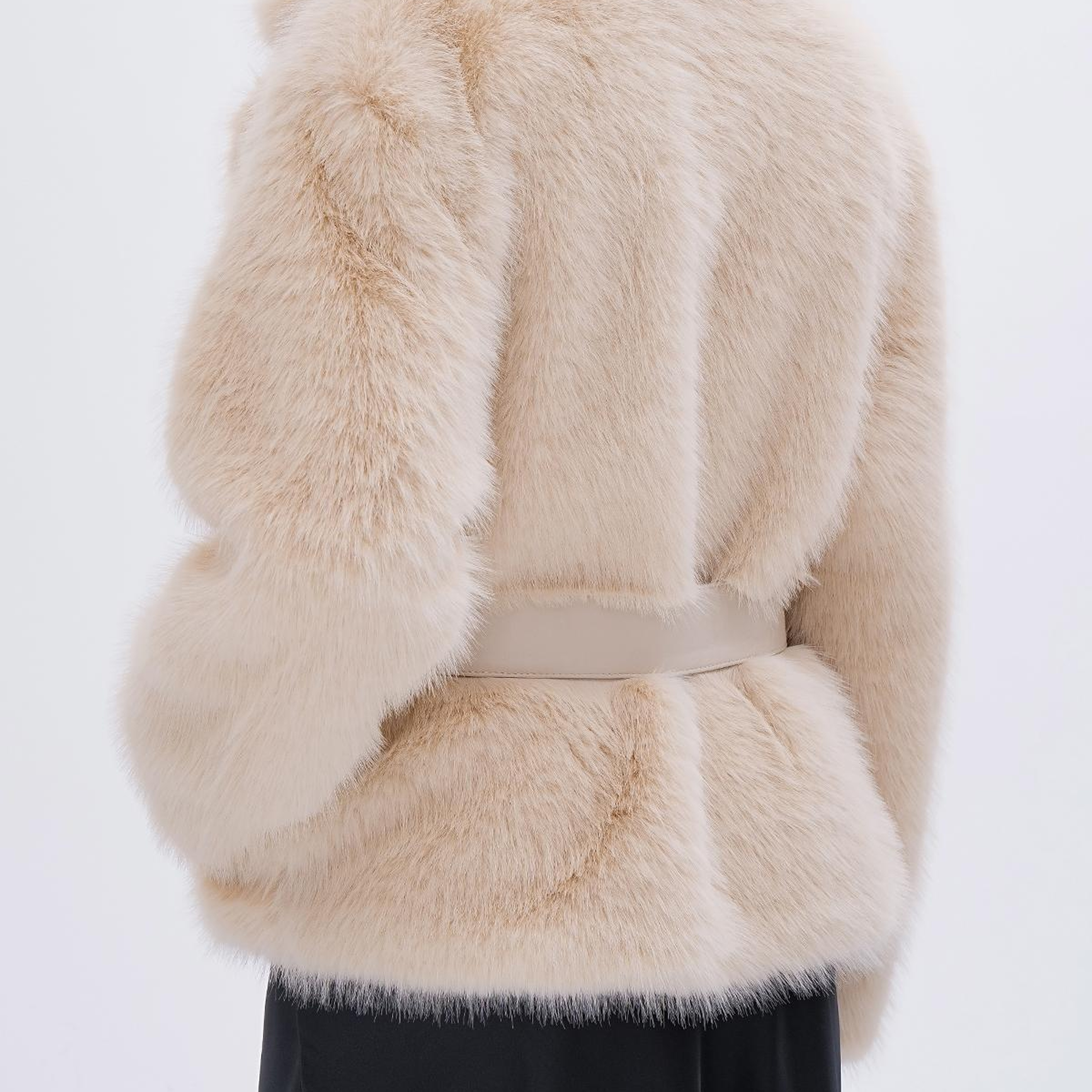 Valmenti Kadın Tekstil Bej KURK Deri Mont