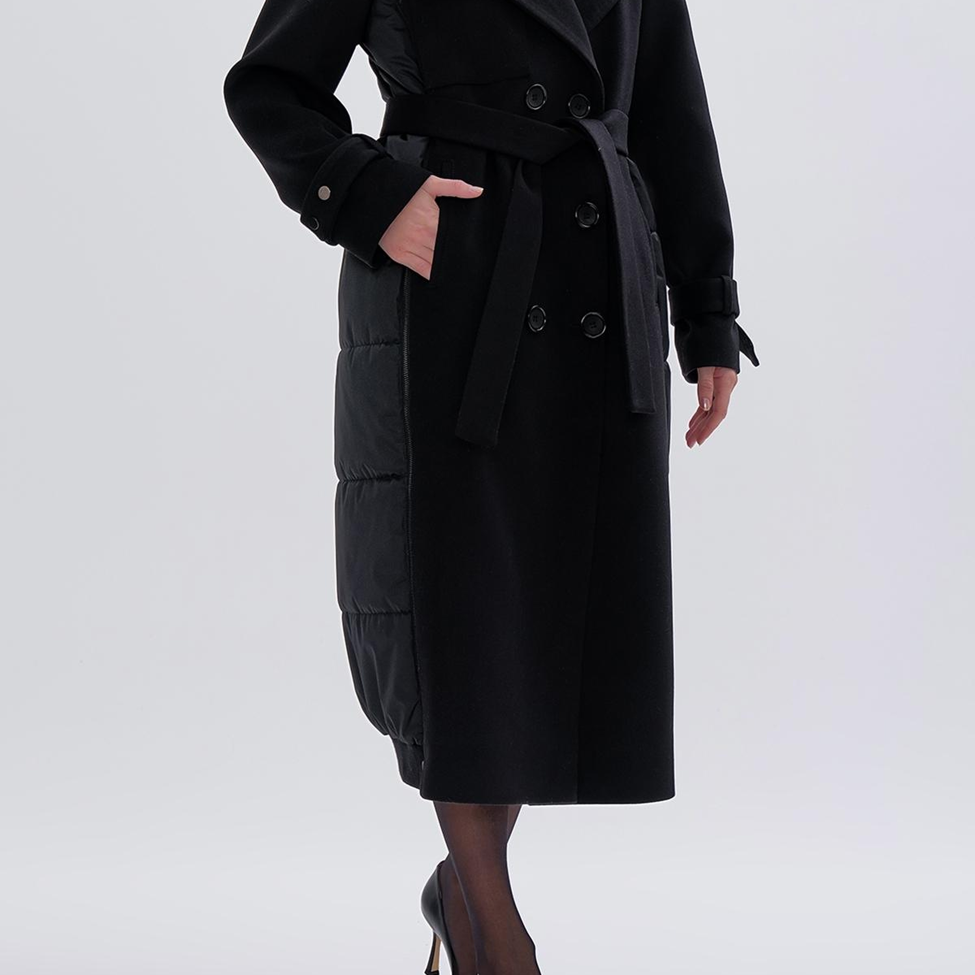 Valmenti Kadın Tekstil Siyah Mont