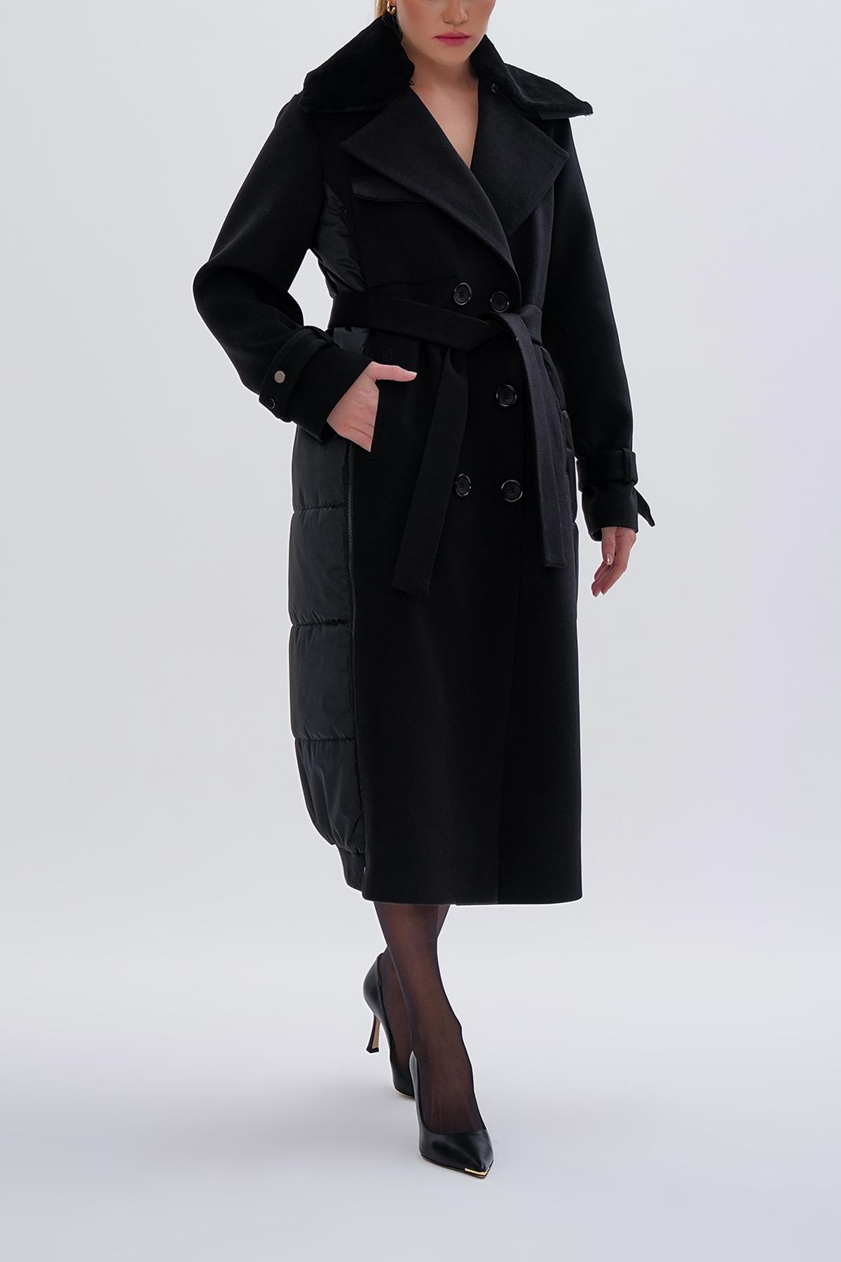 Valmenti Kadın Tekstil Siyah Mont