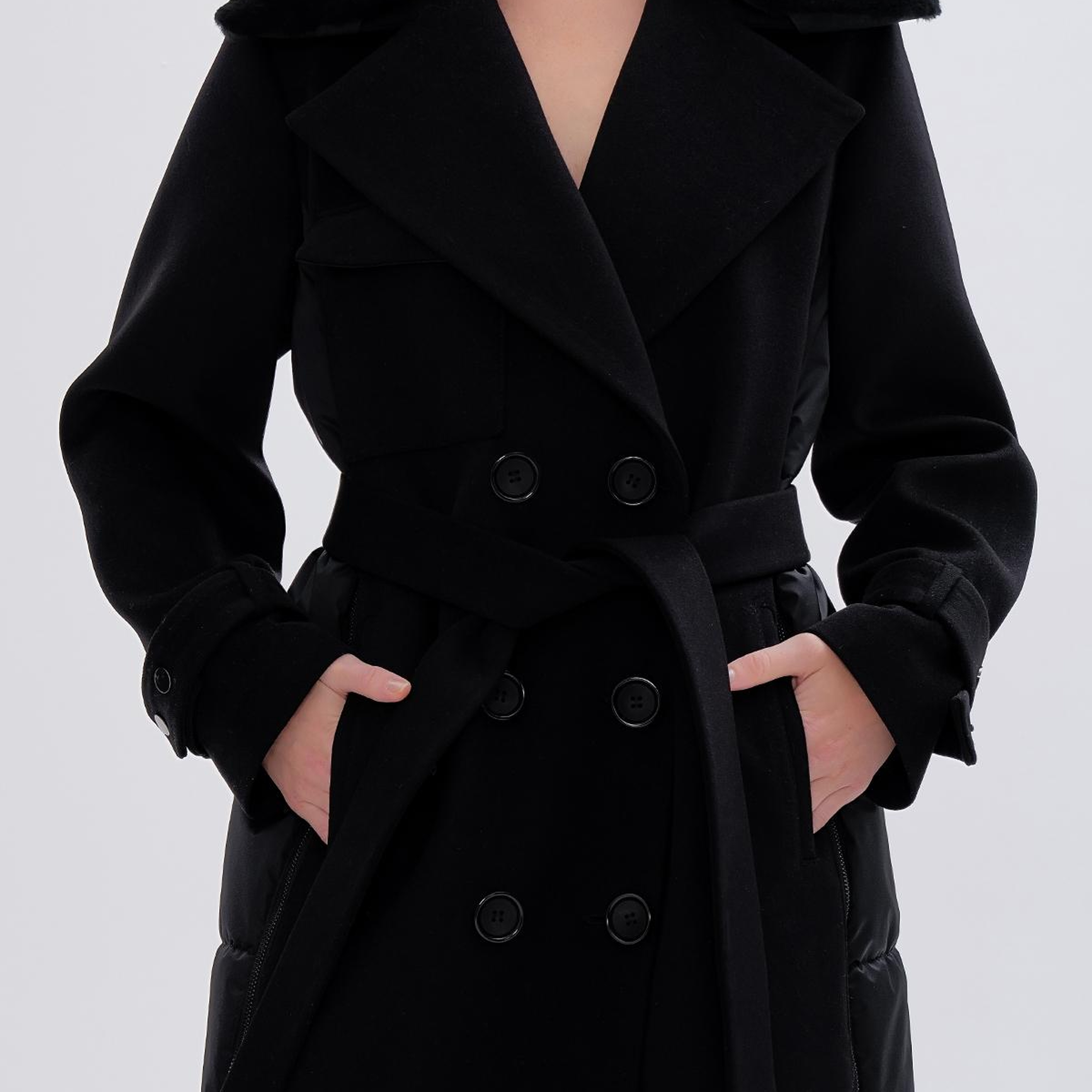 Valmenti Kadın Tekstil Siyah Mont