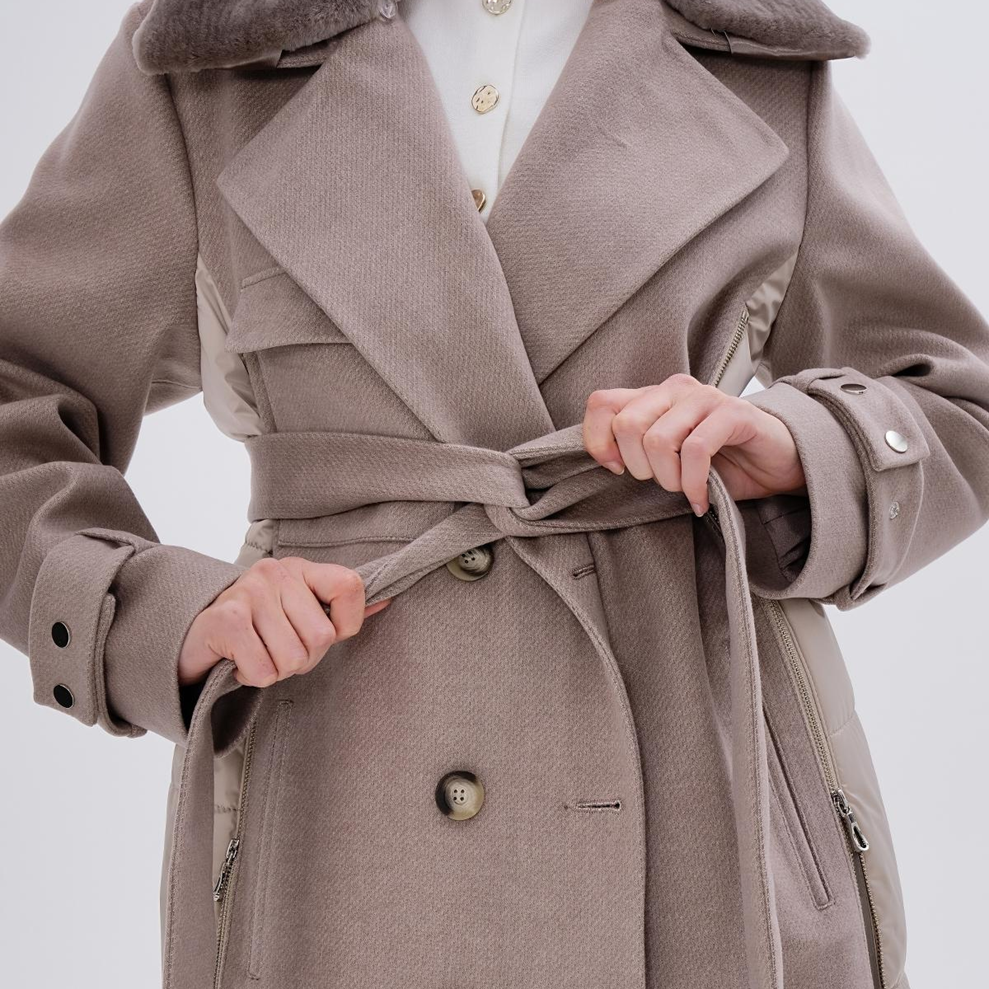 Valmenti Kadın Tekstil Vizon Mont