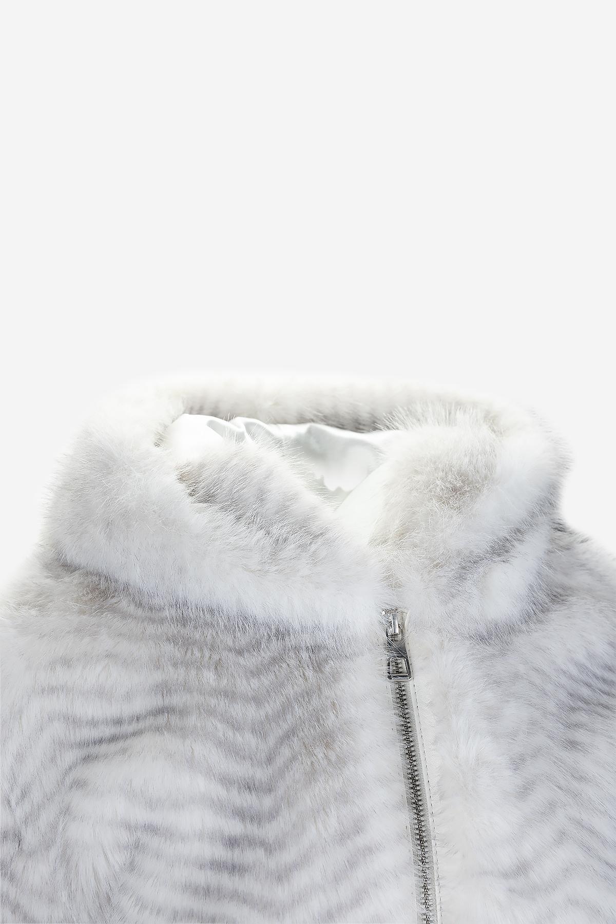 Valmenti Kadın Tekstil Beyaz KURK Deri Mont