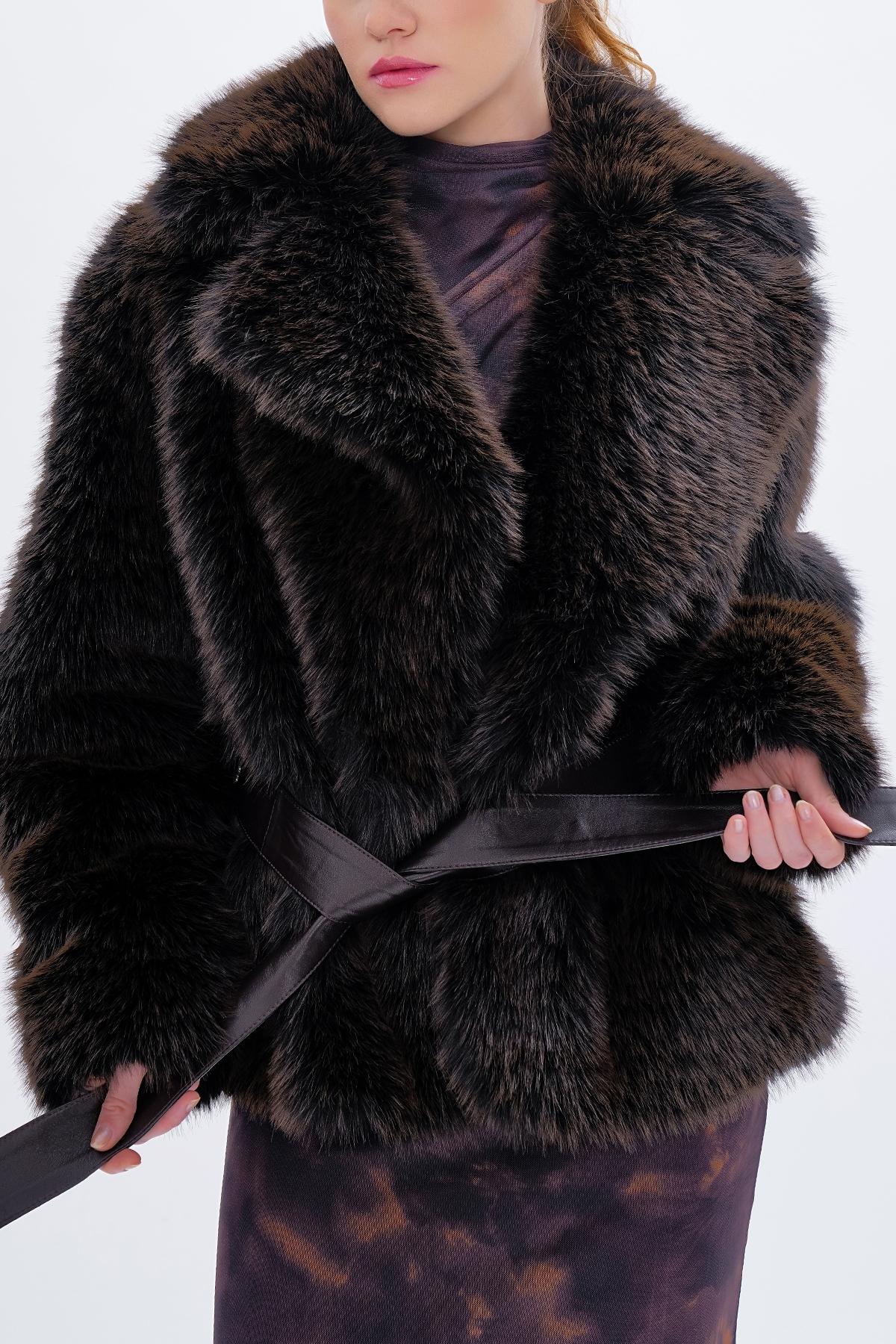 Valmenti Kadın Tekstil Kahverengi KURK Deri Mont