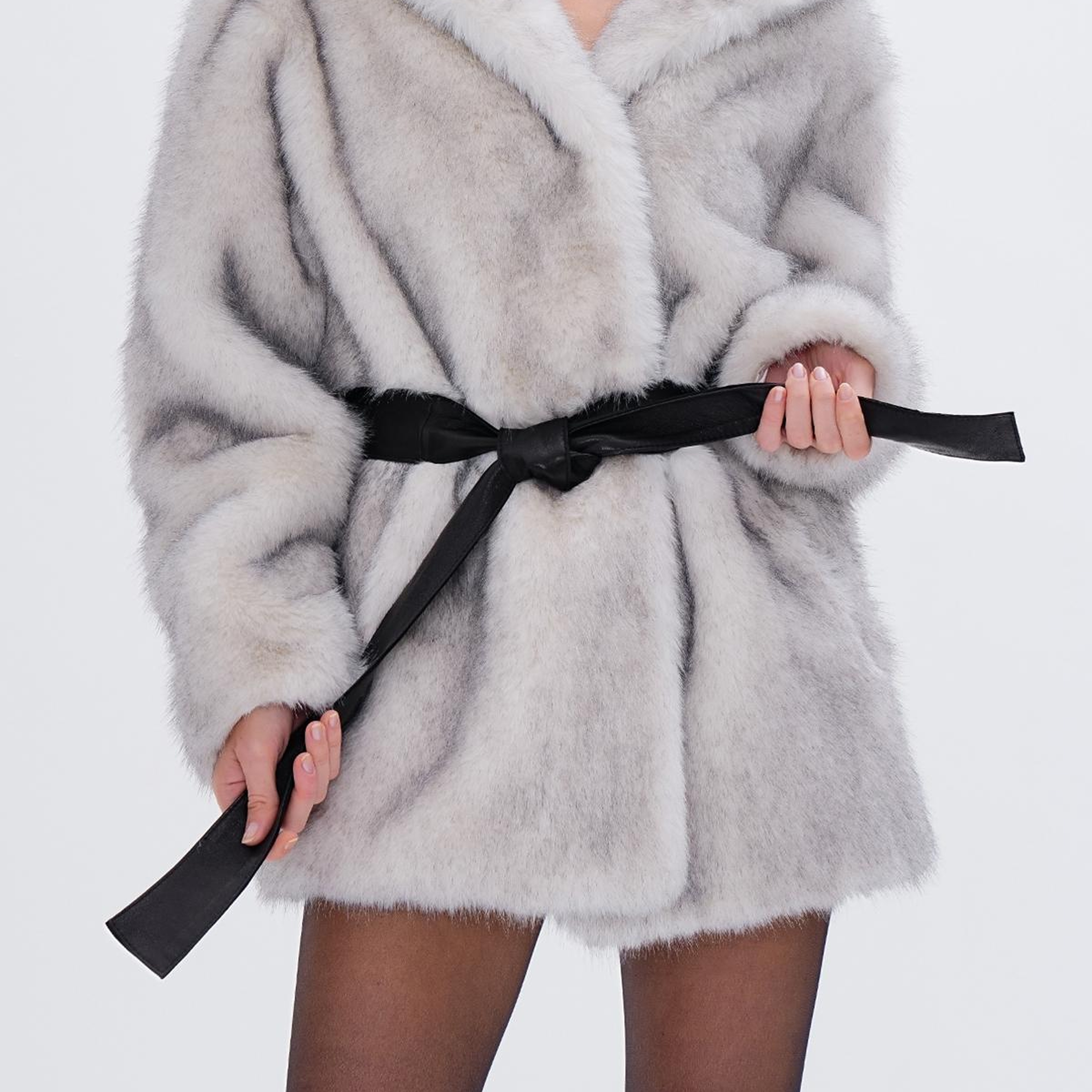 Valmenti Kadın Tekstil Beyaz KURK Deri Mont