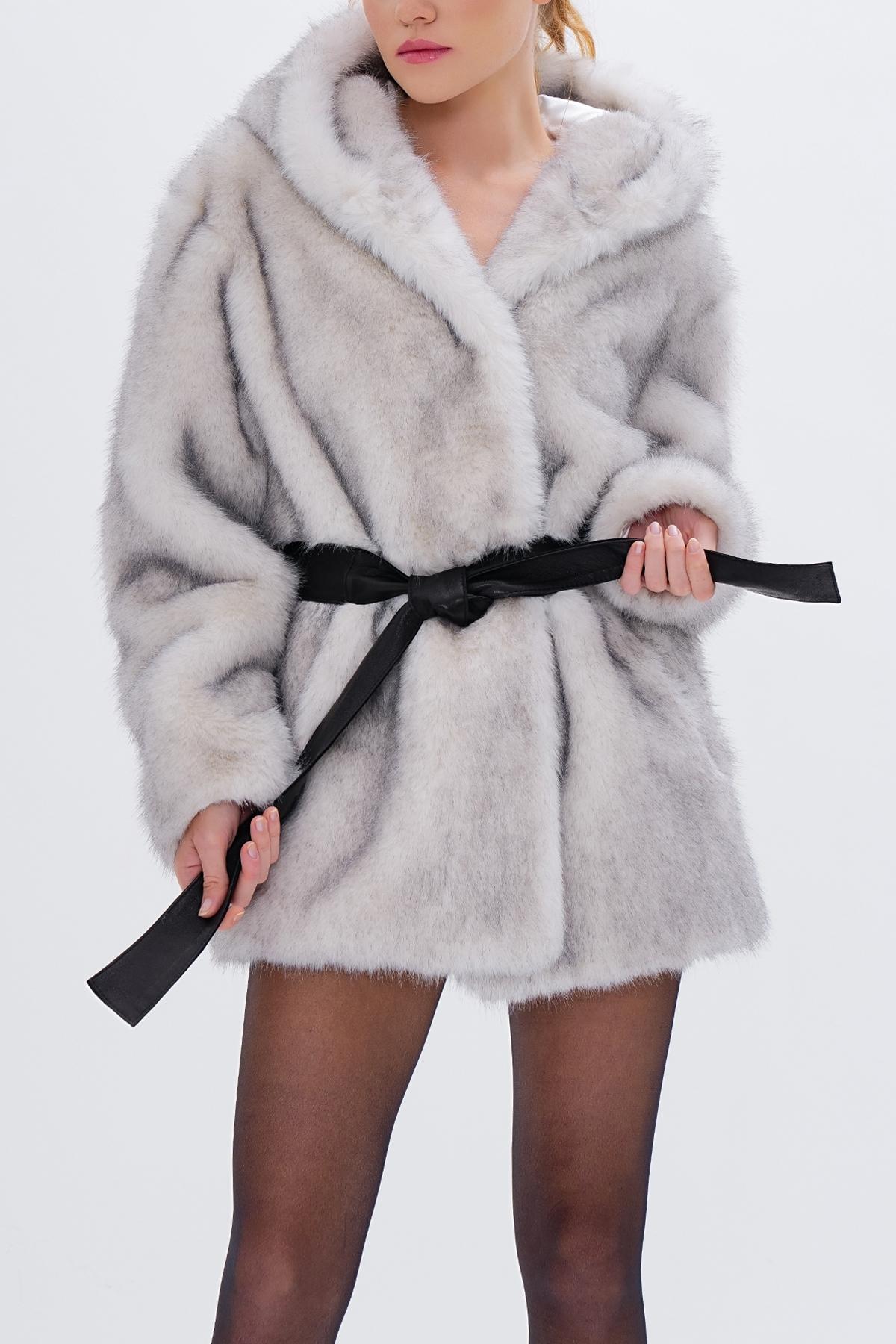 Valmenti Kadın Tekstil Beyaz KURK Deri Mont