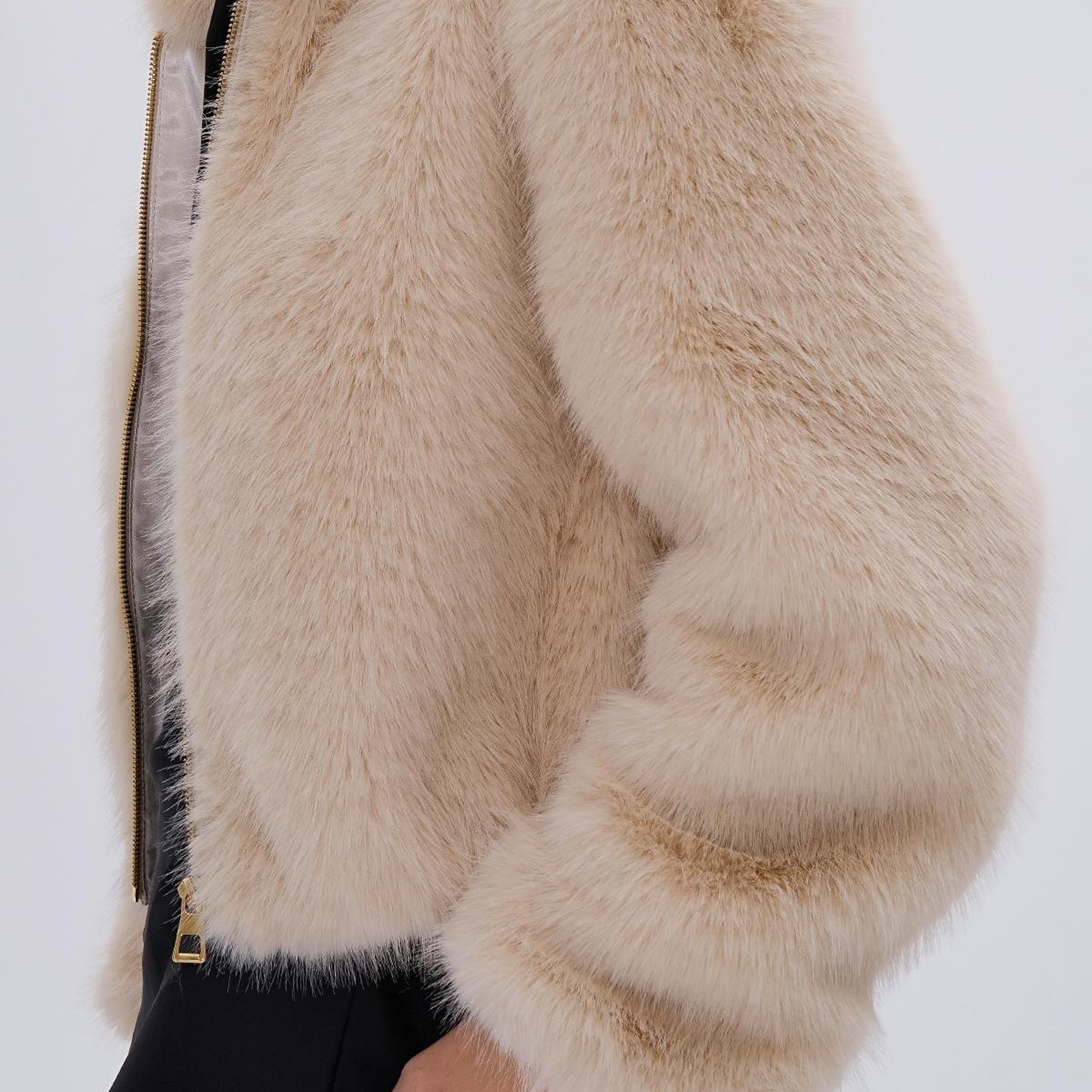 Valmenti Kadın Tekstil Bej KURK Deri Mont