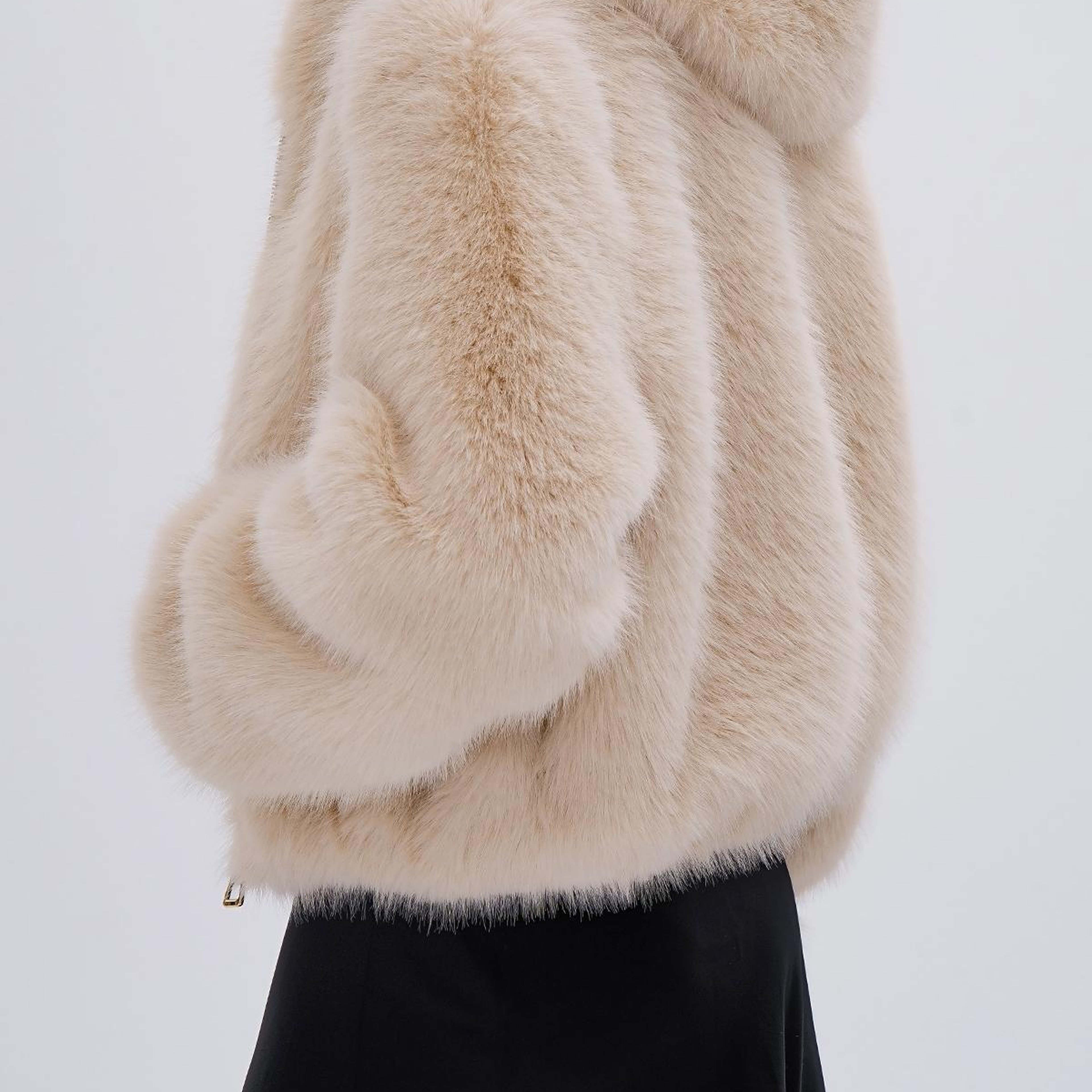 Valmenti Kadın Tekstil Bej KURK Deri Mont