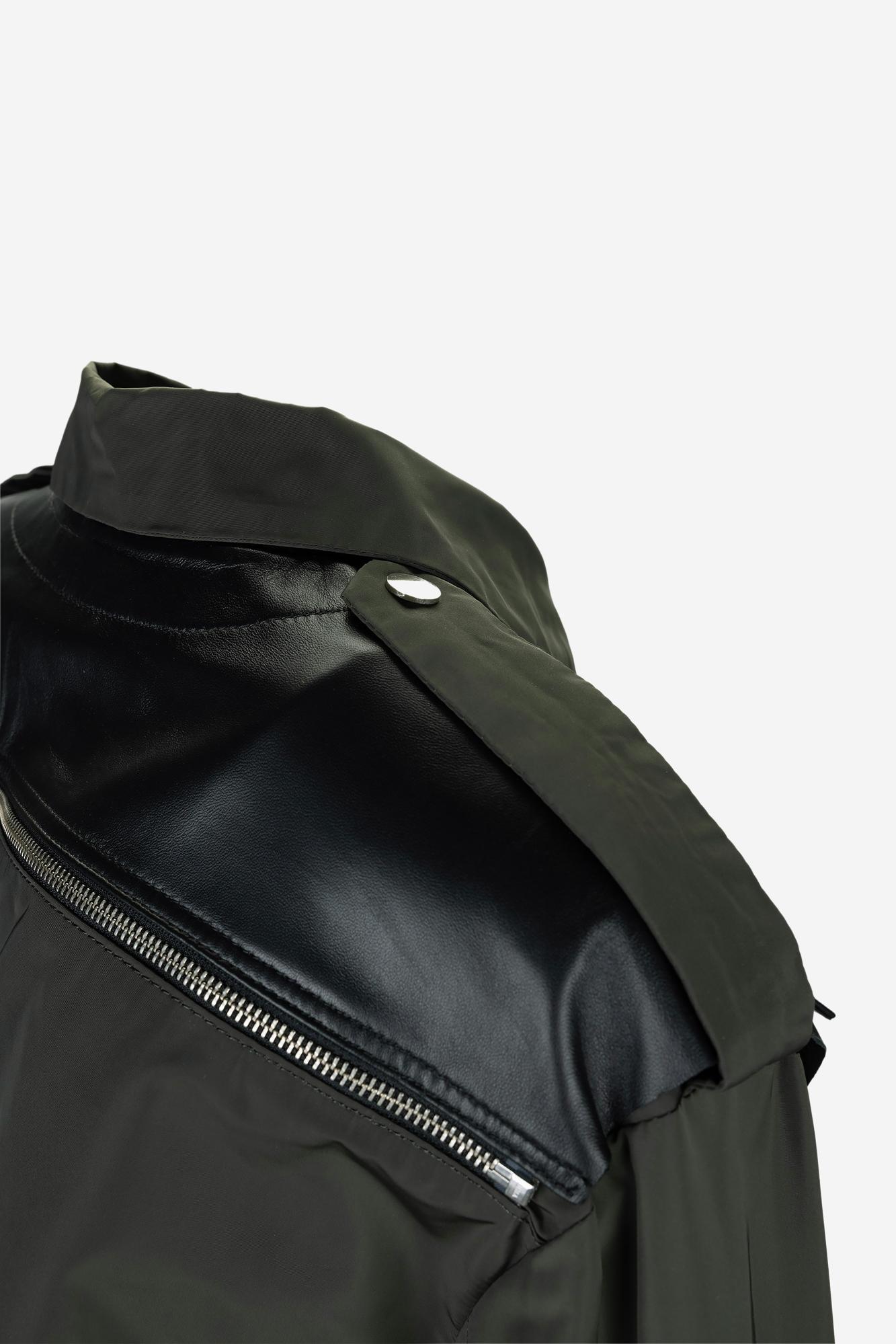 Valmenti Kadın Hakiki Deri Haki Süet Trençkot Deri Mont