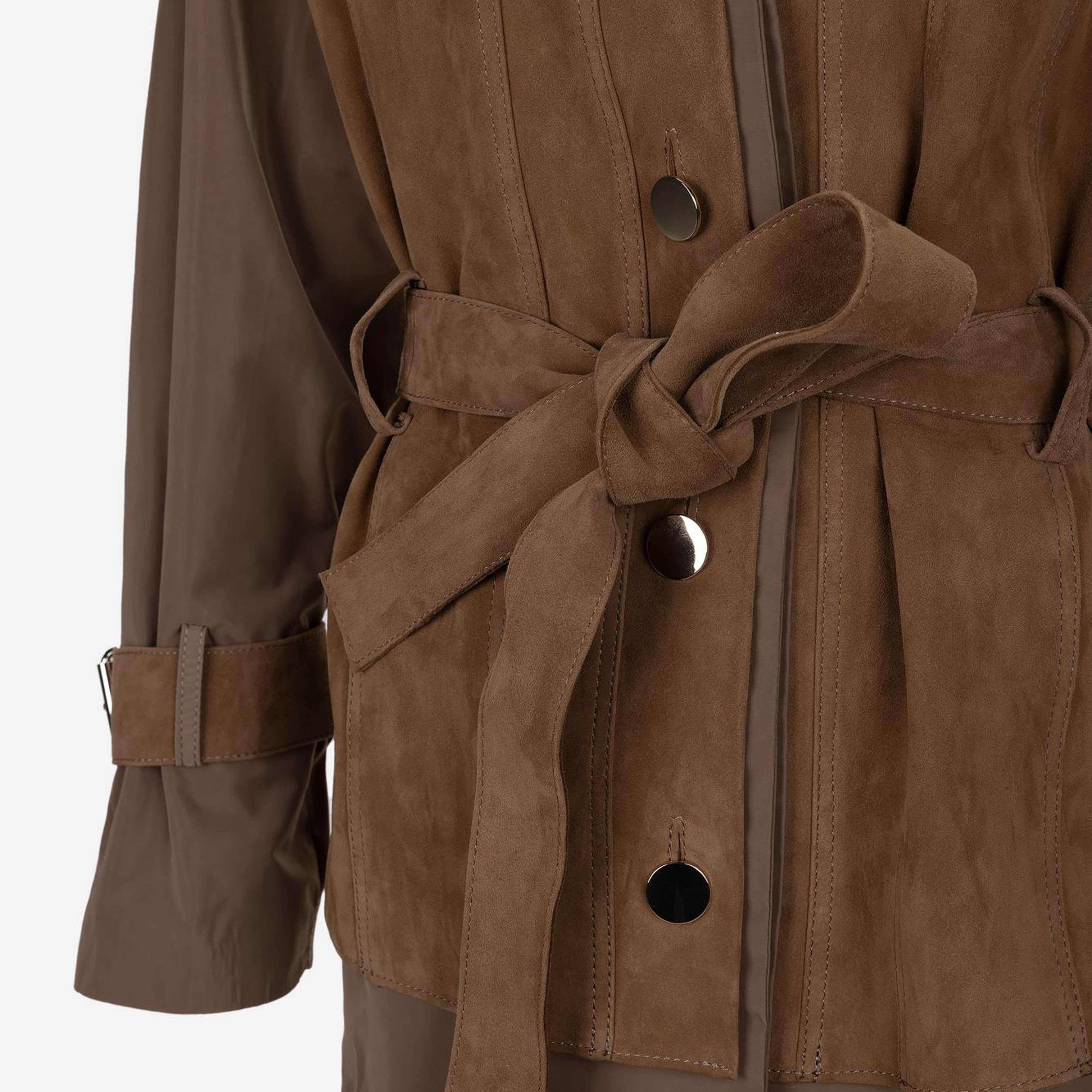 Valmenti Kadın Hakiki Deri Kahverengi Trençkot Deri Mont