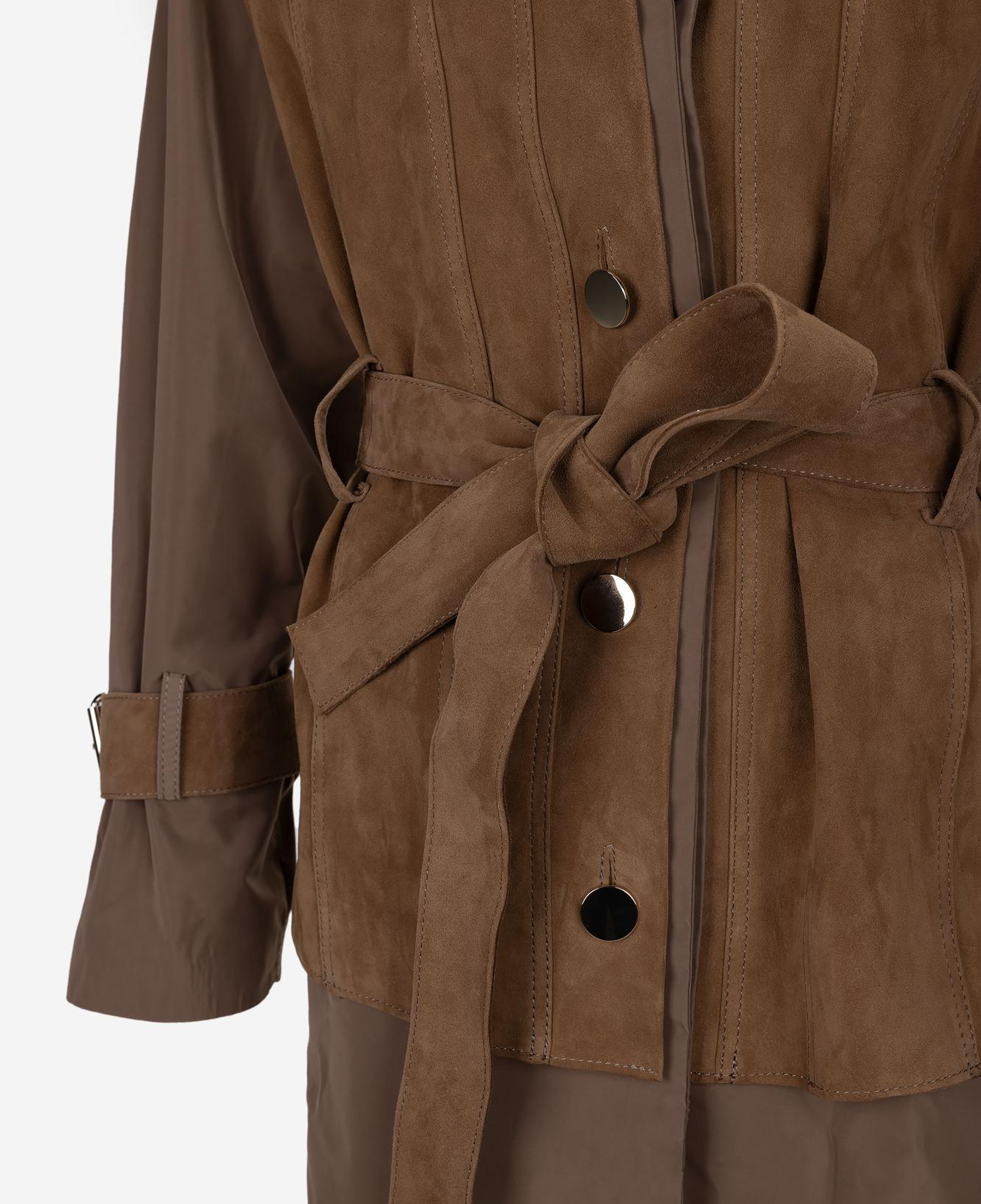 Valmenti Kadın Hakiki Deri Kahverengi Trençkot Deri Mont