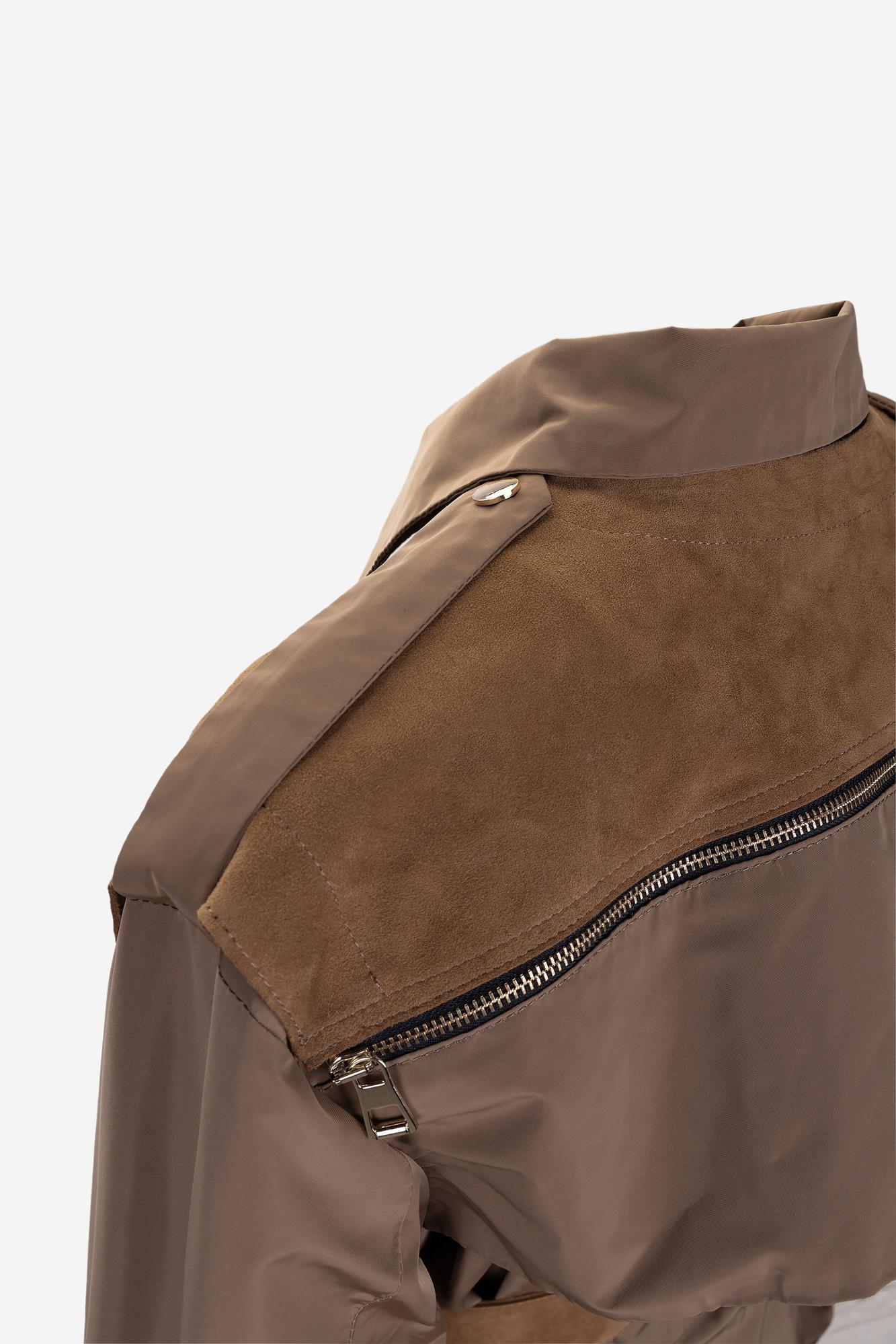 Valmenti Kadın Hakiki Deri Kahverengi Trençkot Deri Mont