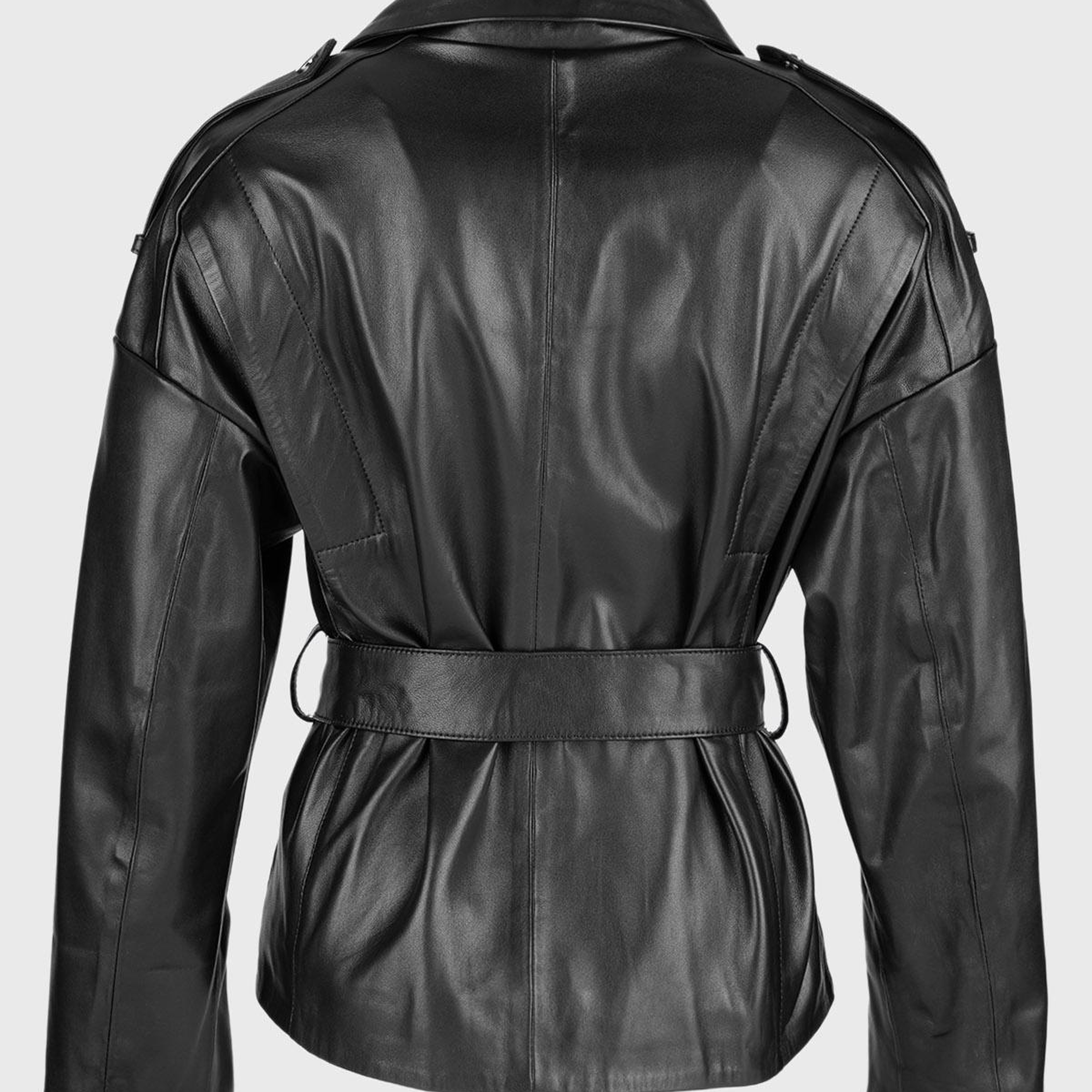 Valmenti Kadın Hakiki Deri Siyah Mont