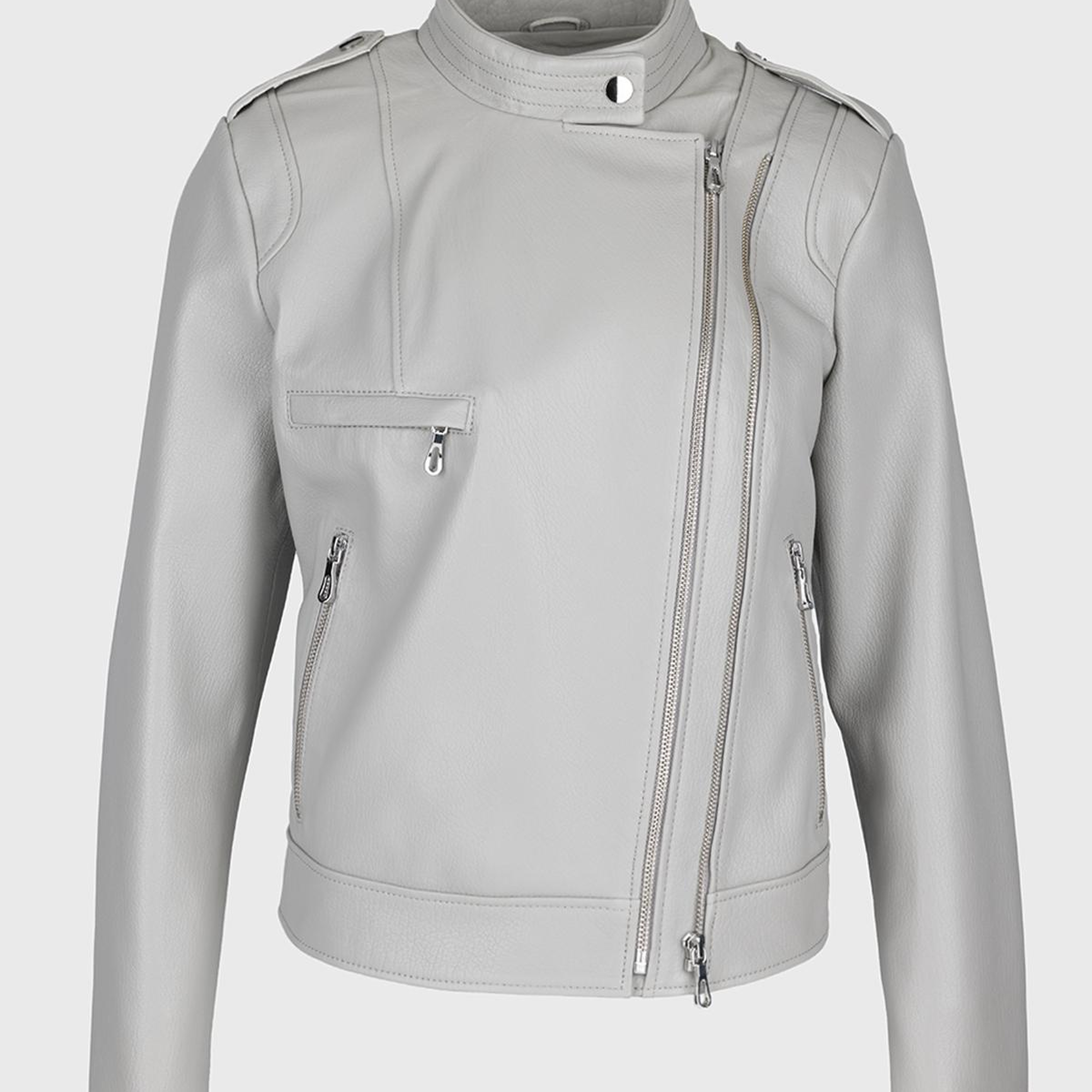 Valmenti Kadın Hakiki Deri Gri Mont