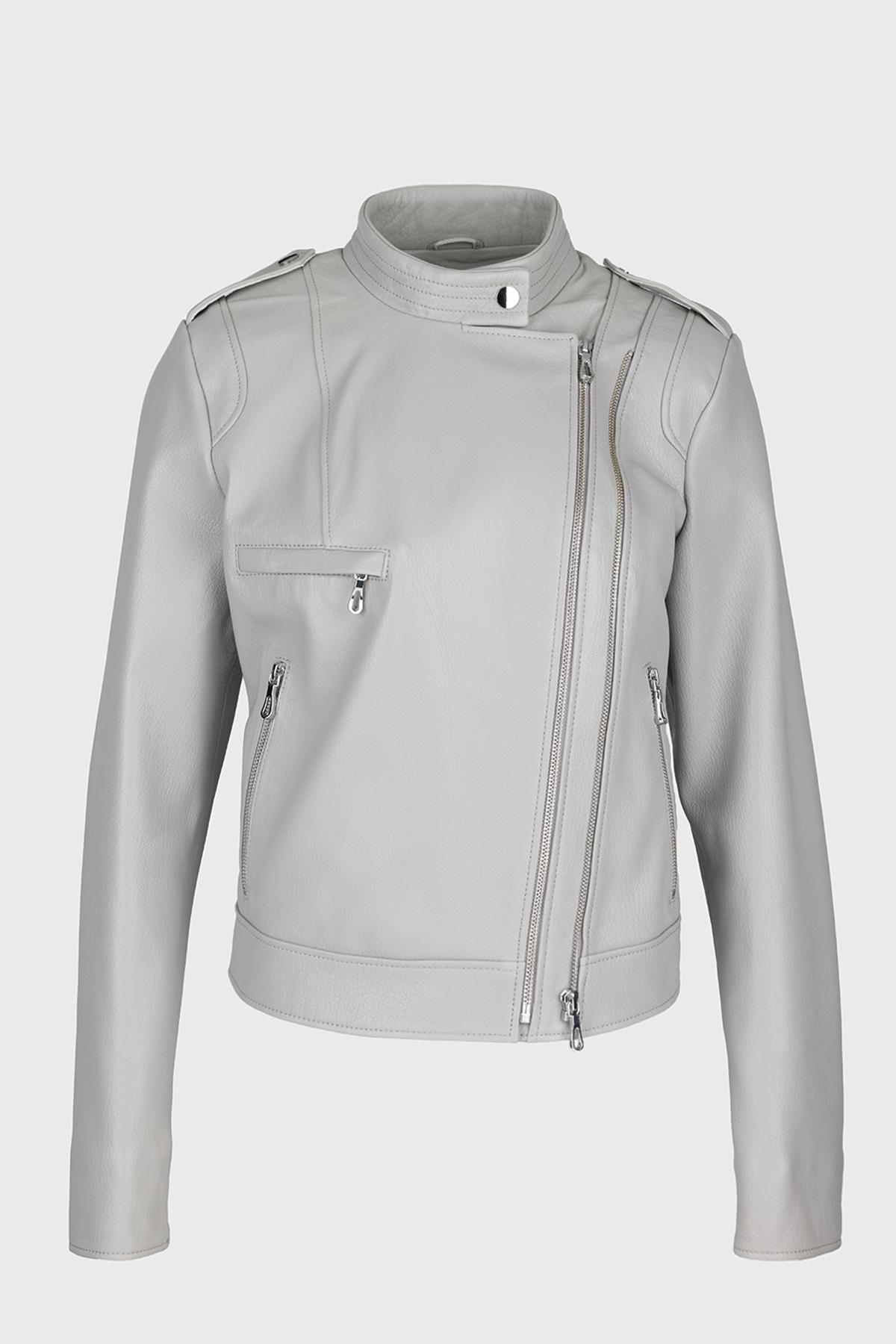 Valmenti Kadın Hakiki Deri Gri Mont