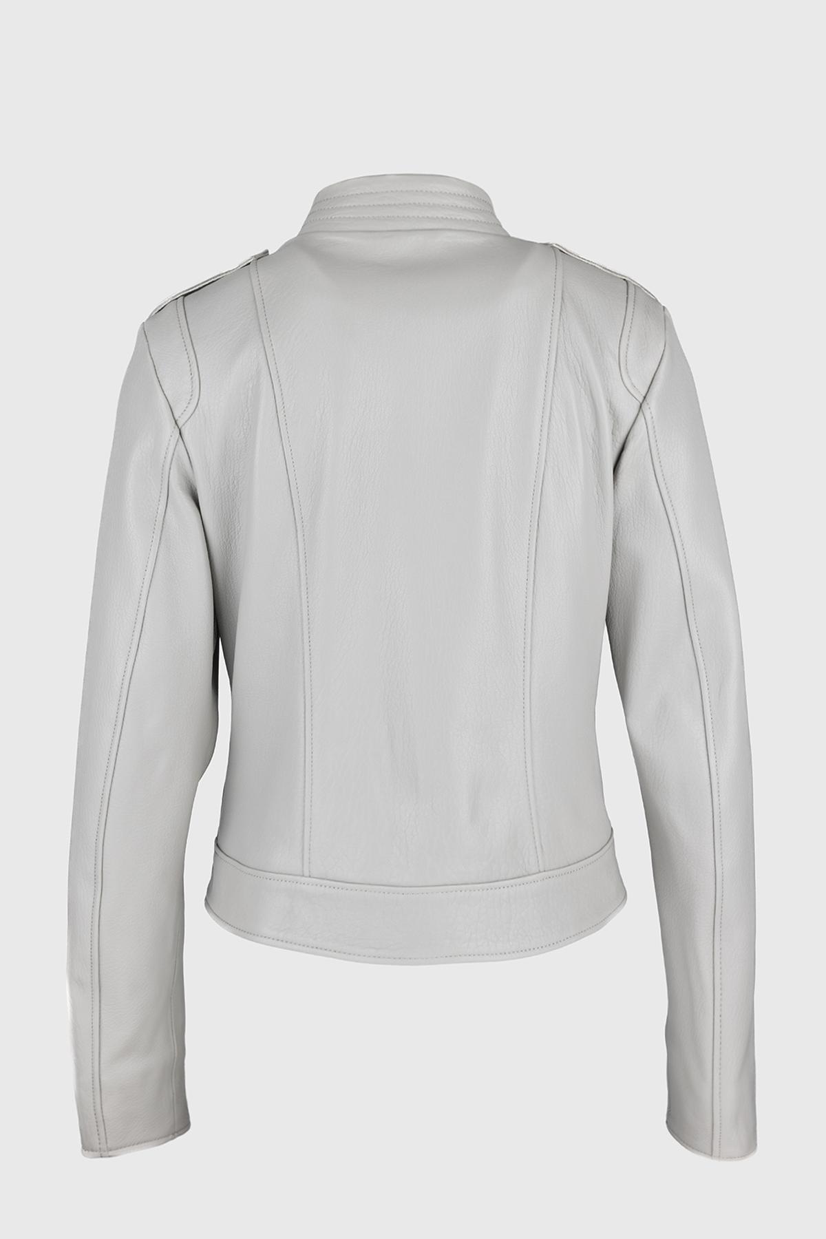 Valmenti Kadın Hakiki Deri Gri Mont