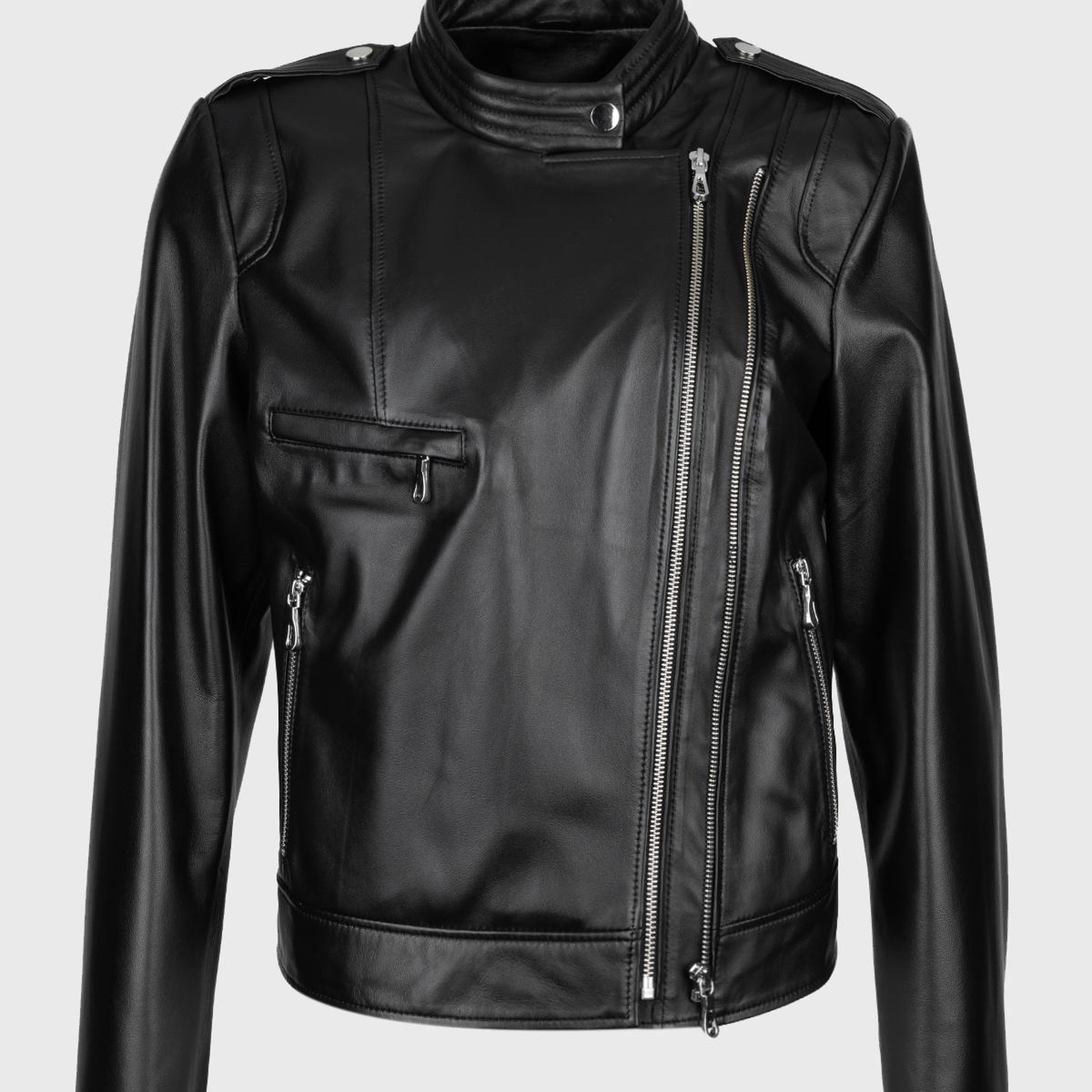 Valmenti Kadın Hakiki Deri Siyah Mont