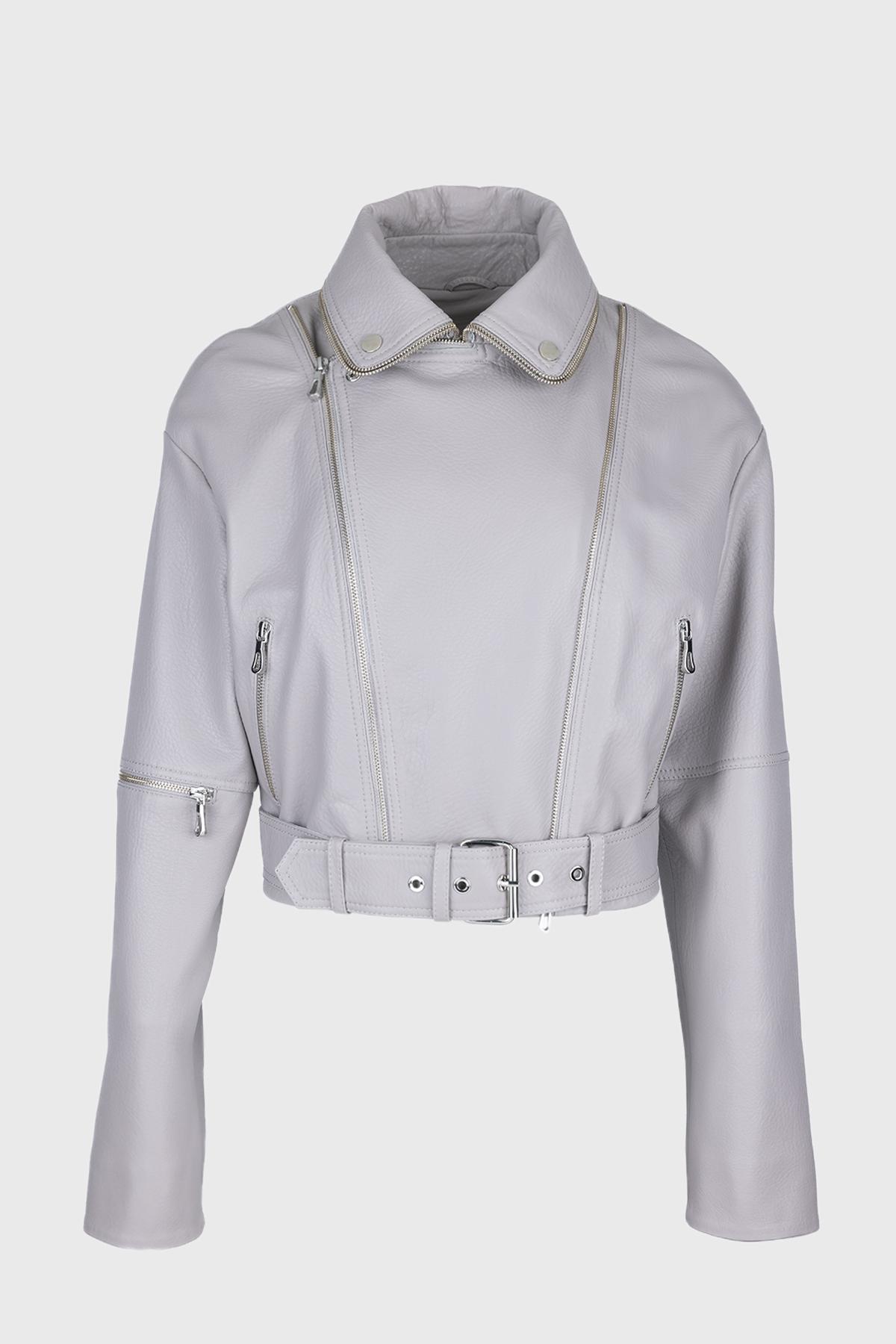 Valmenti Kadın Hakiki Deri Gri Mont