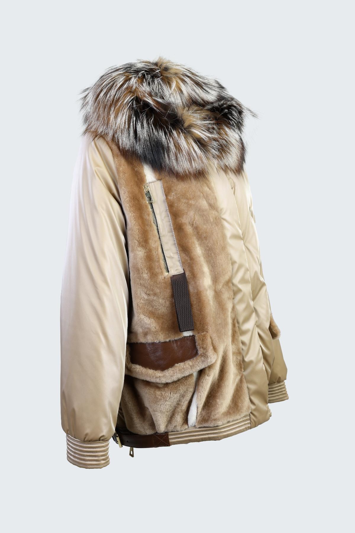 Valmenti Kadın Kürk/Deri/Kumaş Camel Mont