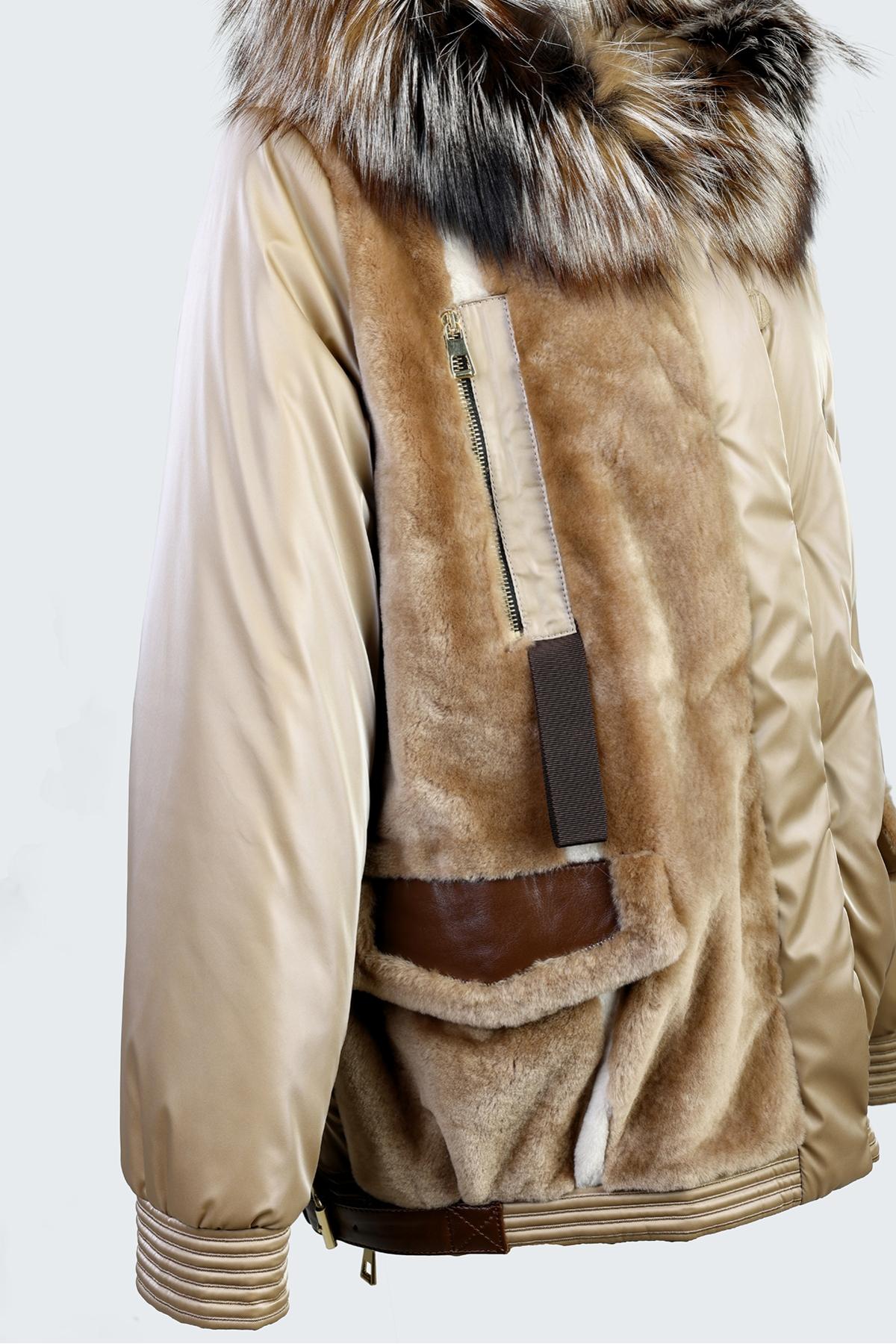 Valmenti Kadın Kürk/Deri/Kumaş Camel Mont