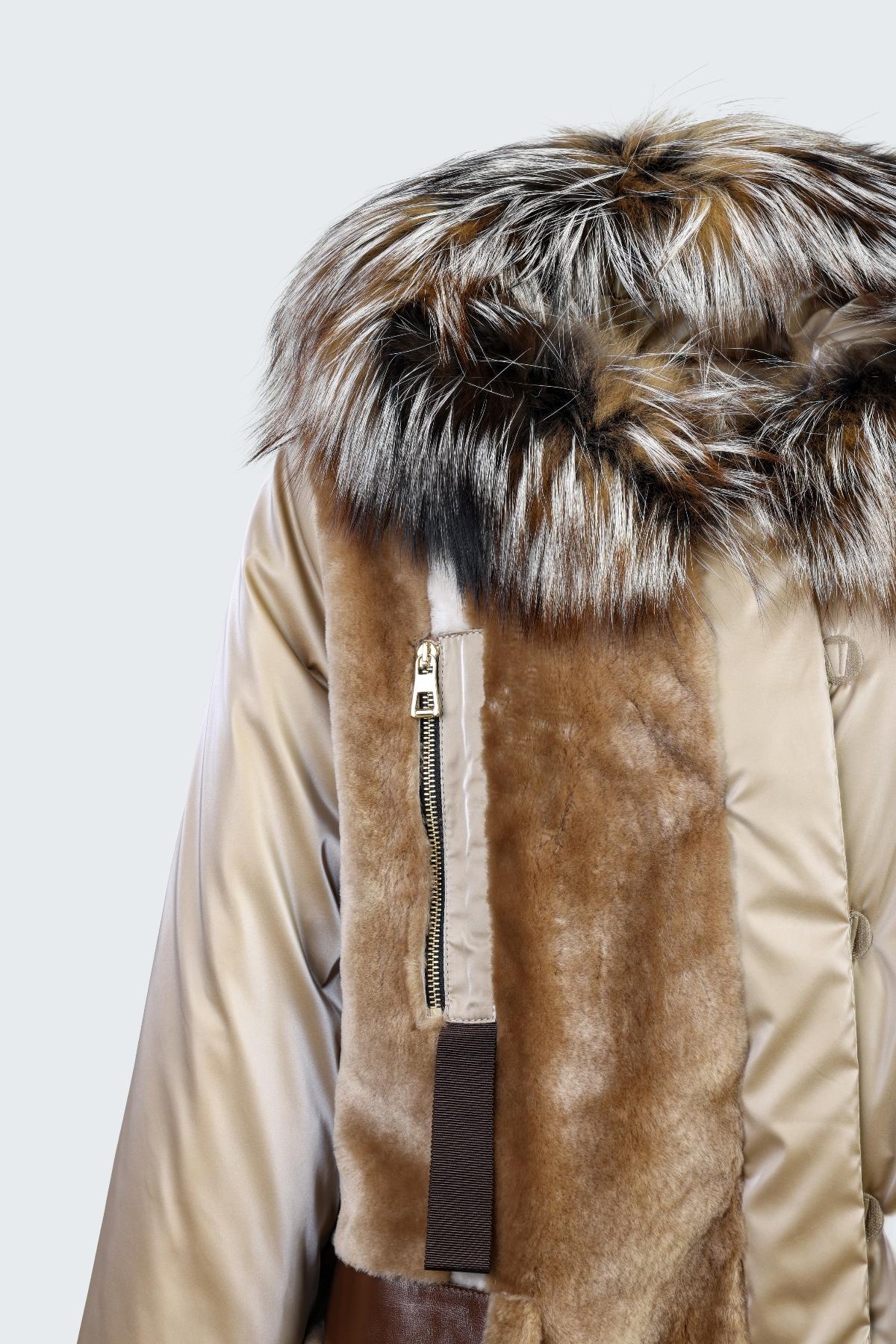 Valmenti Kadın Kürk/Deri/Kumaş Camel Mont