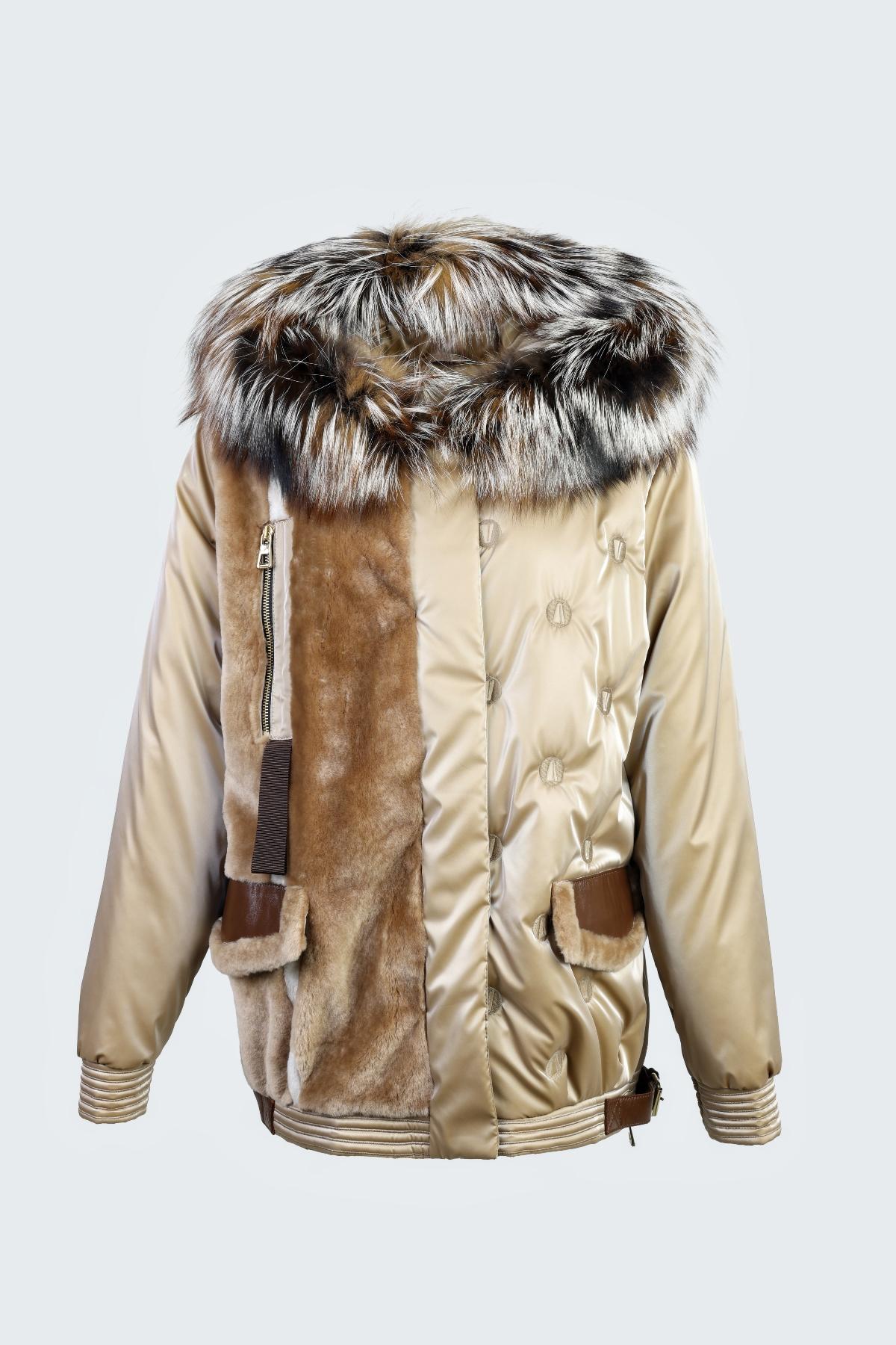 Valmenti Kadın Kürk/Deri/Kumaş Camel Mont