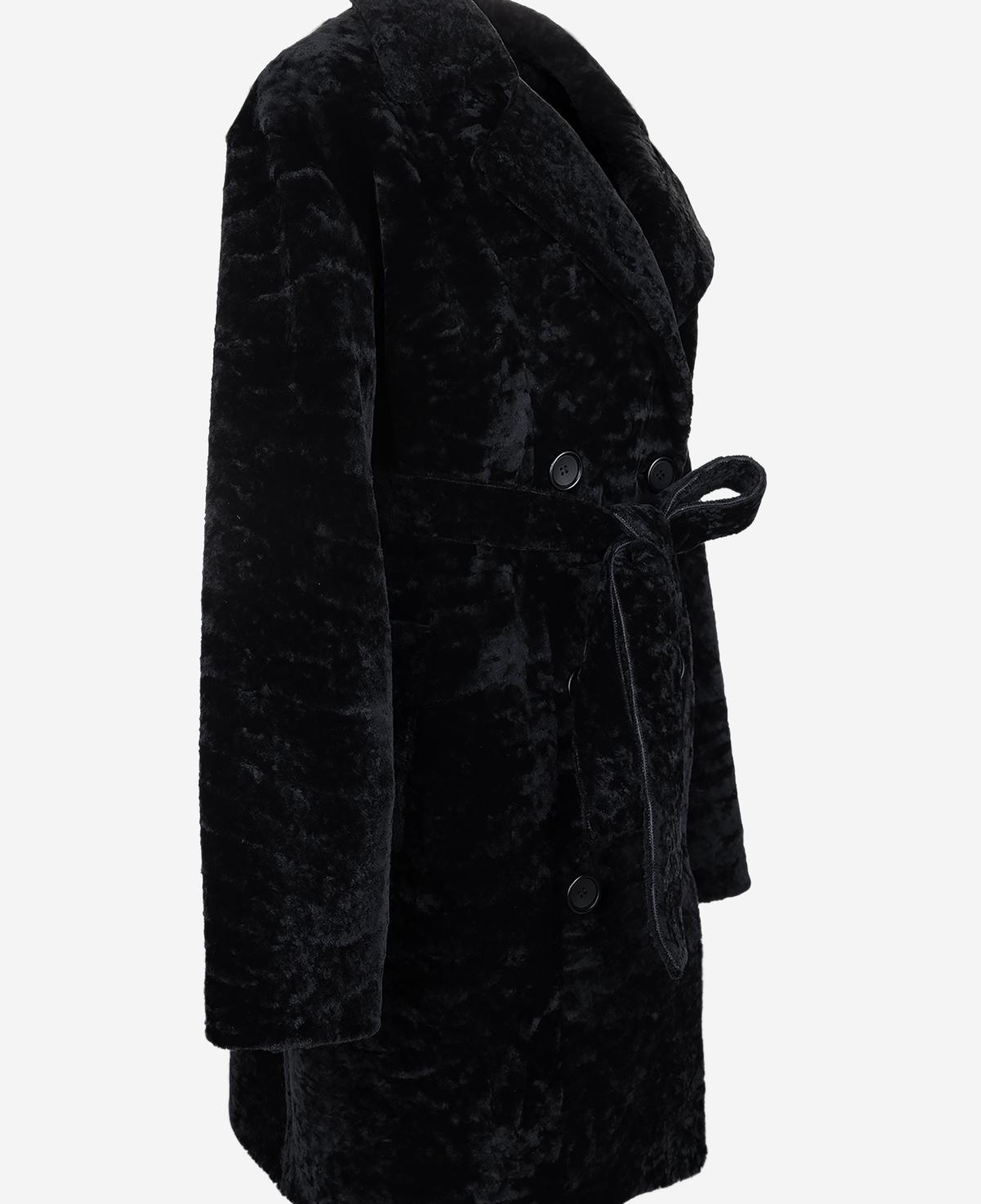 Valmenti Kadın Kuzu Kürk Siyah Kaban