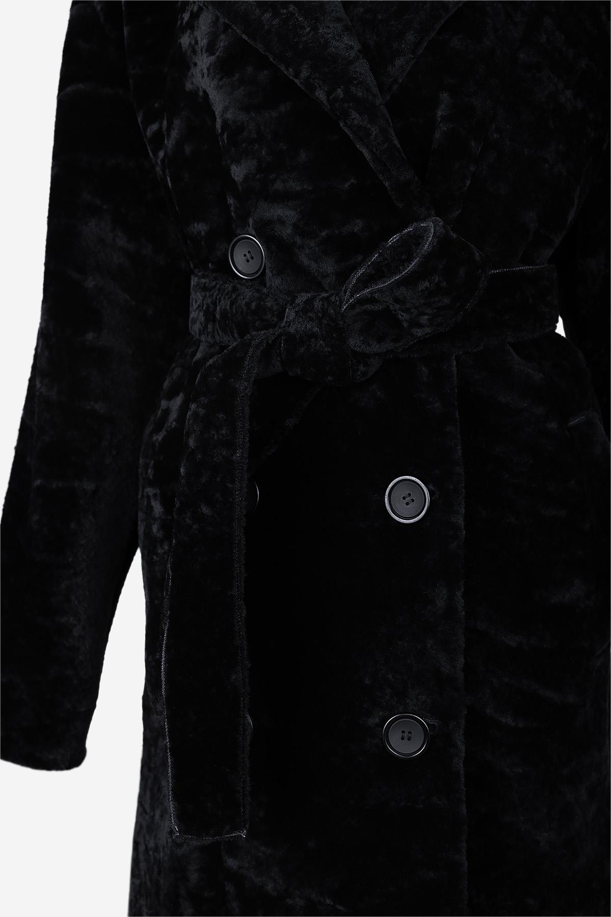 Valmenti Kadın Kuzu Kürk Siyah Kaban