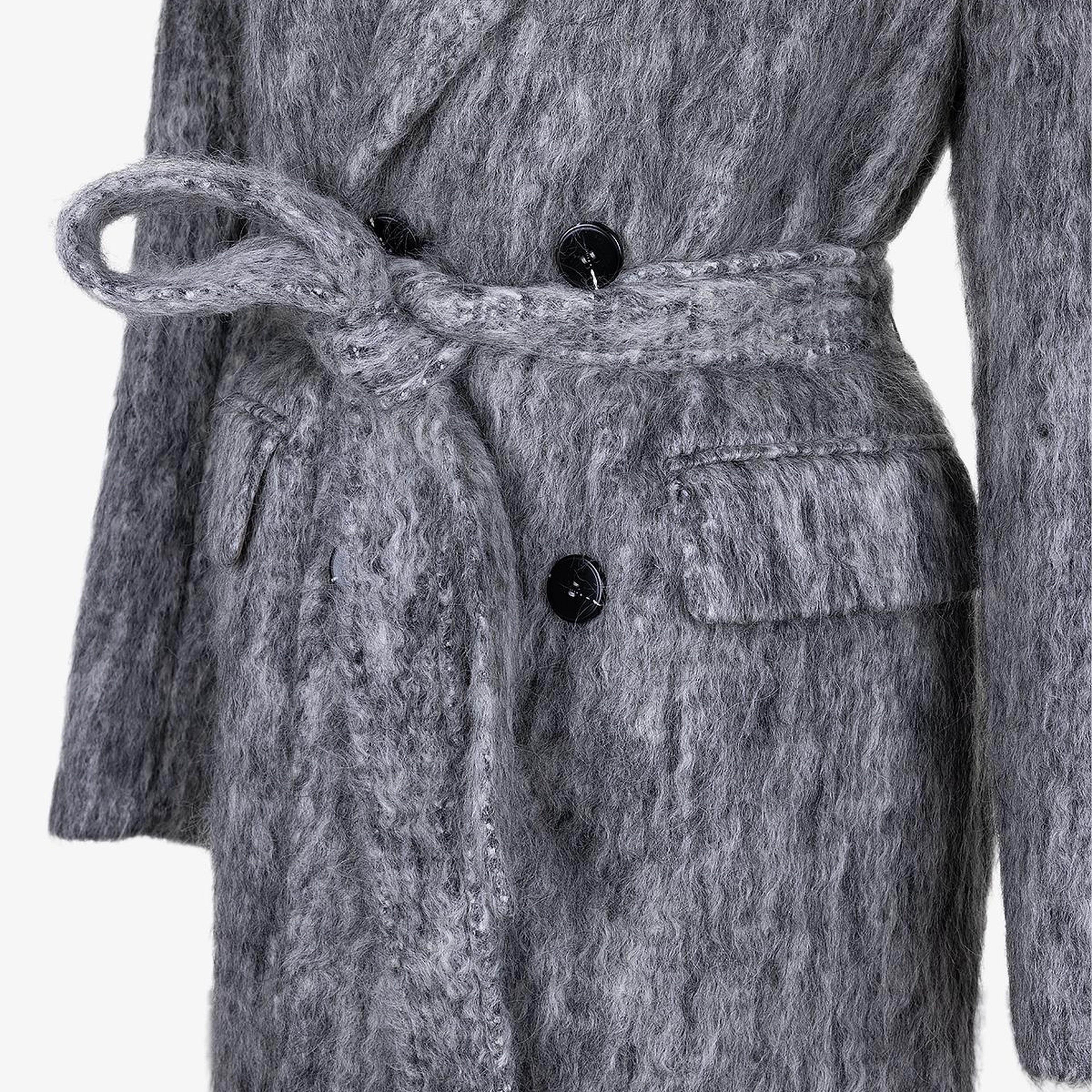 Valmenti Kadın Tekstil Gri Kaban