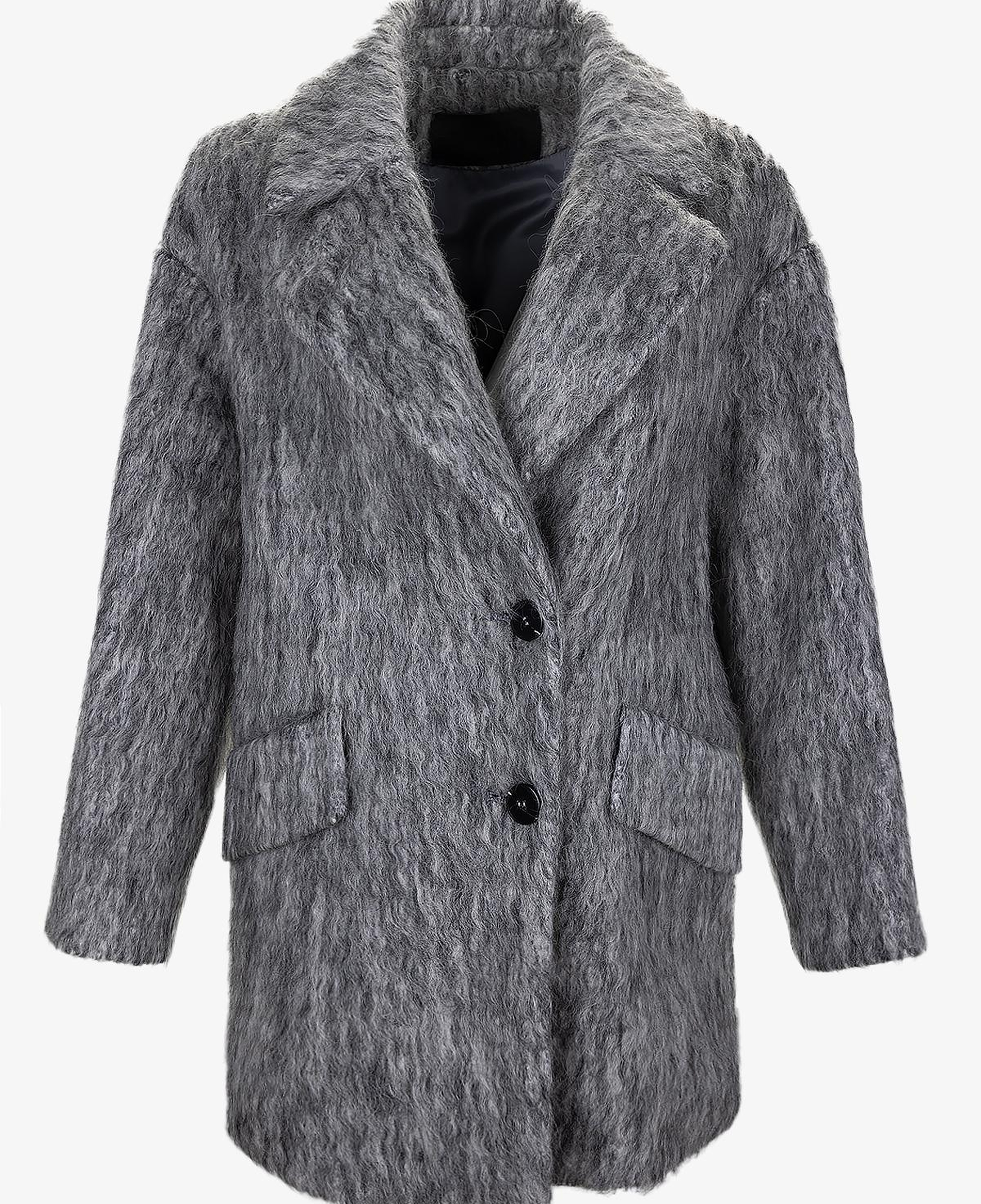 Valmenti Kadın Tekstil Gri Kaban