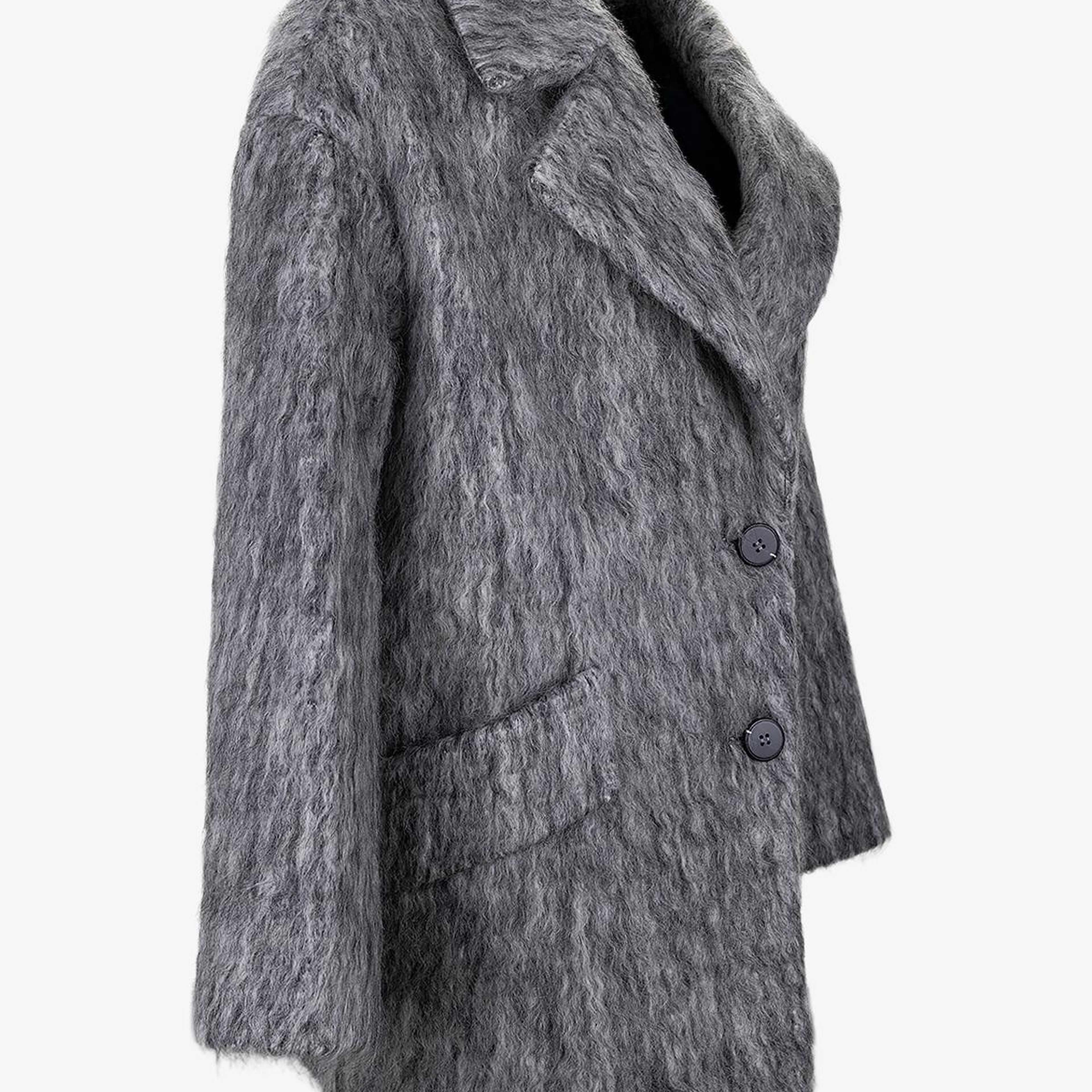 Valmenti Kadın Tekstil Gri Kaban