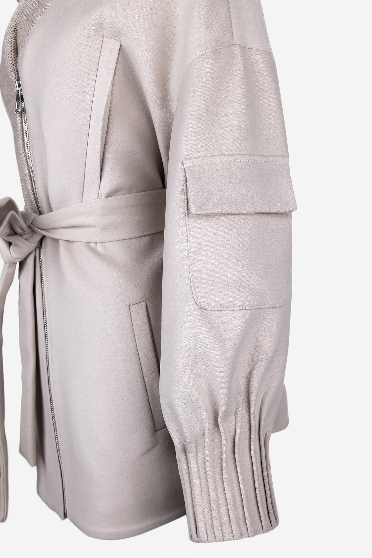 Valmenti Kadın Tekstil Bej Kaban