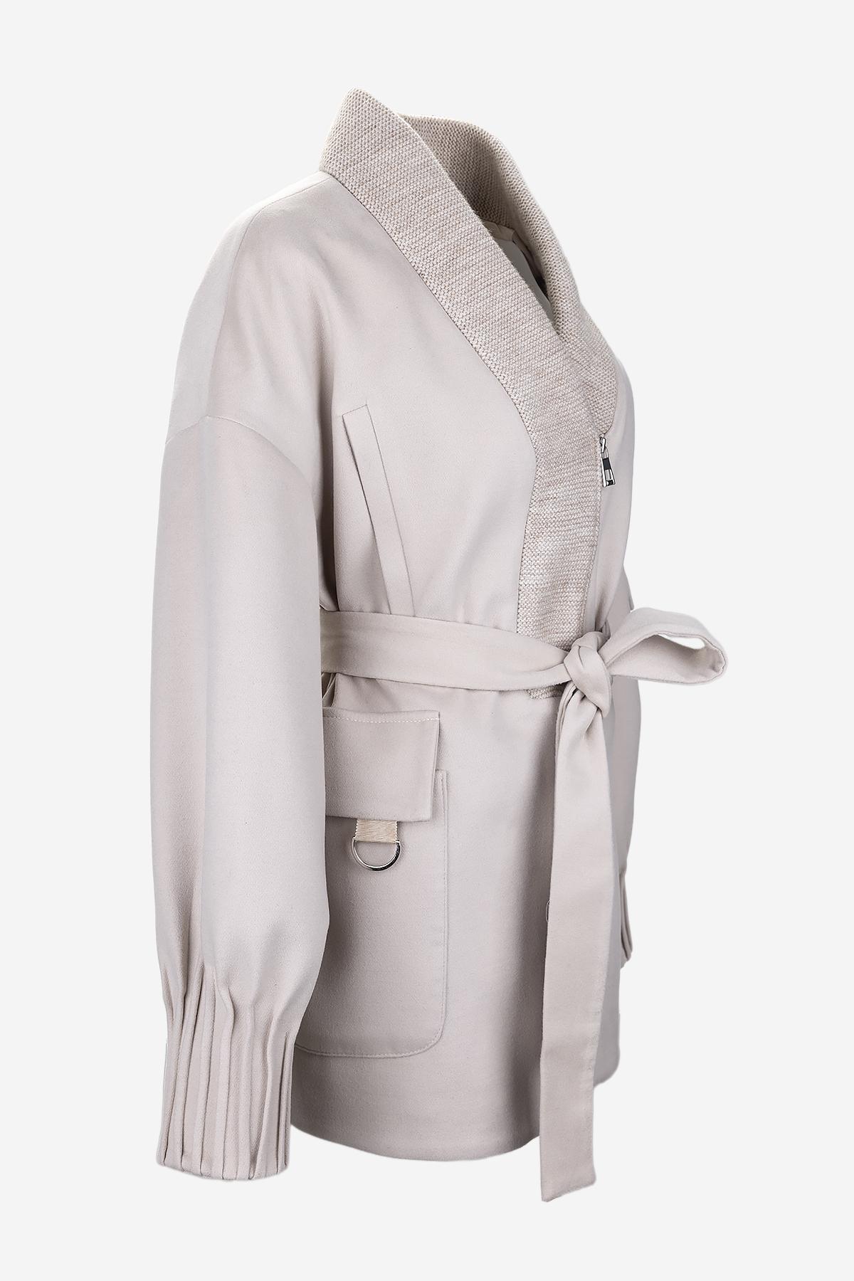 Valmenti Kadın Tekstil Bej Kaban