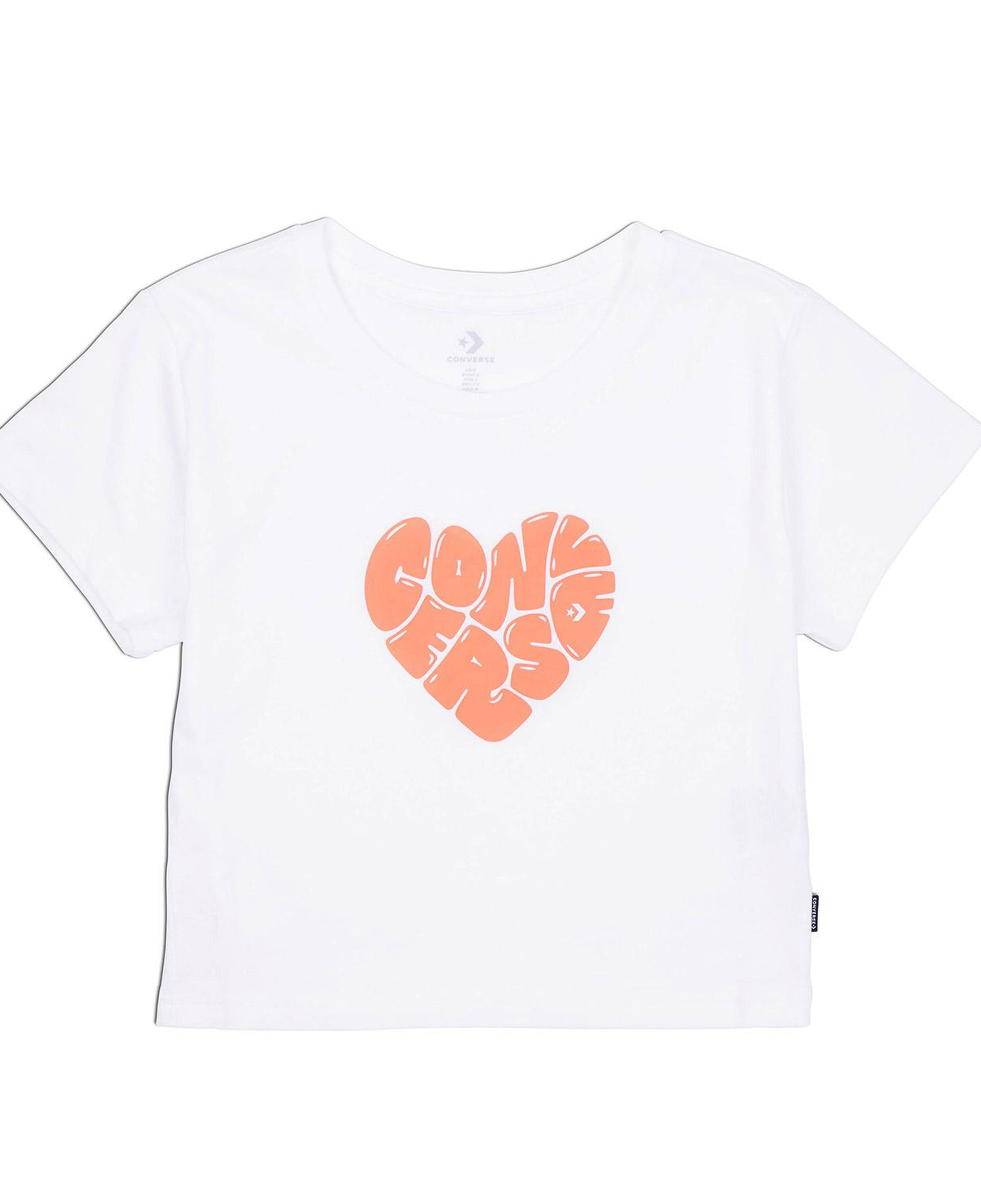 Converse Heart Slim Fit Kadın Beyaz T-Shirt