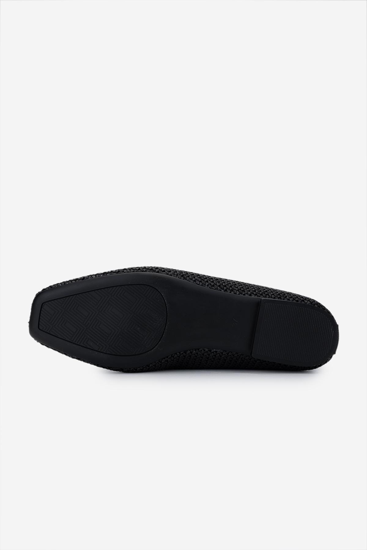 Valmenti Kadın Deri & Tekstil Siyah Babet Ayakkabı