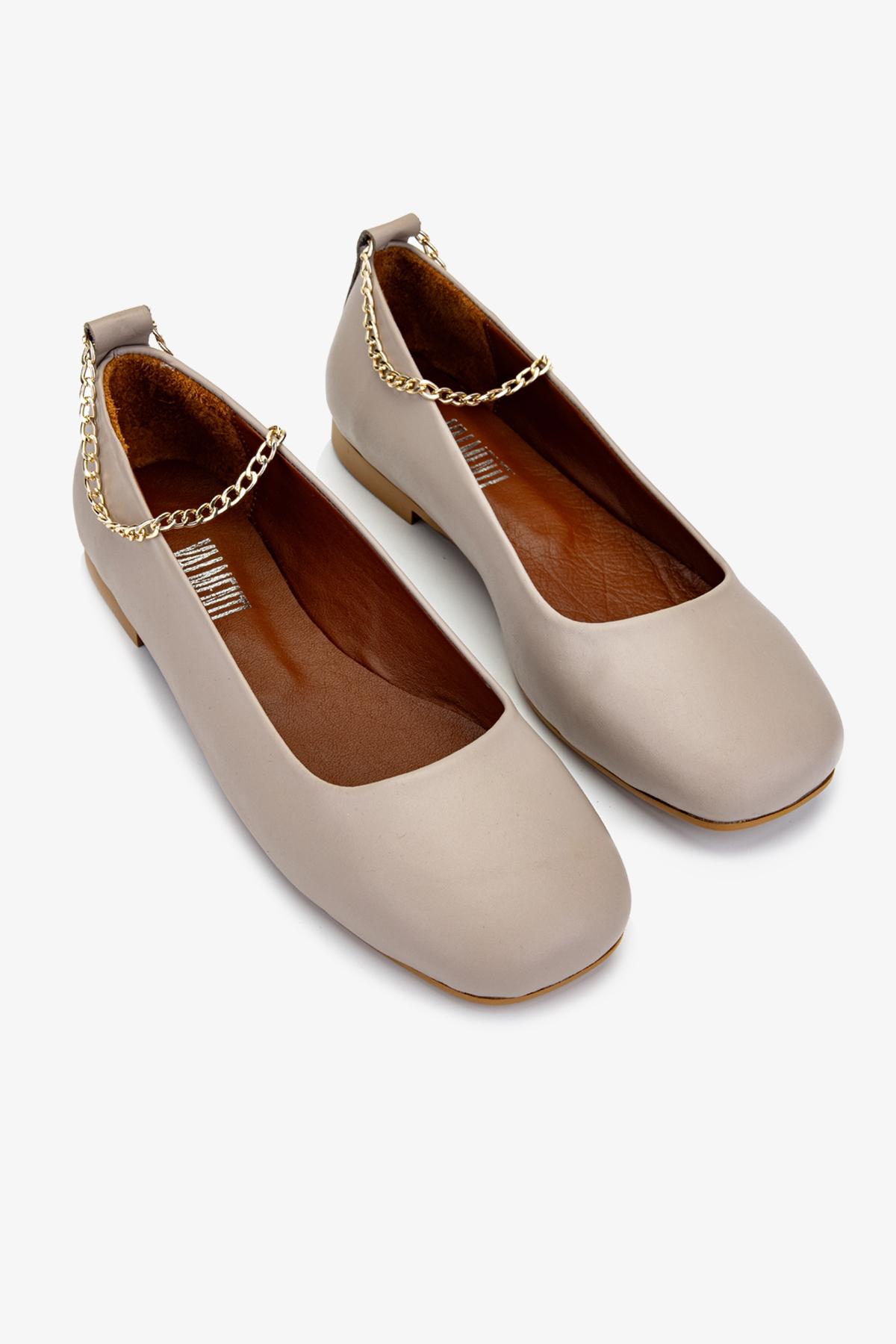 Valmenti Kadın Hakiki Deri Vizon Babet Ayakkabı