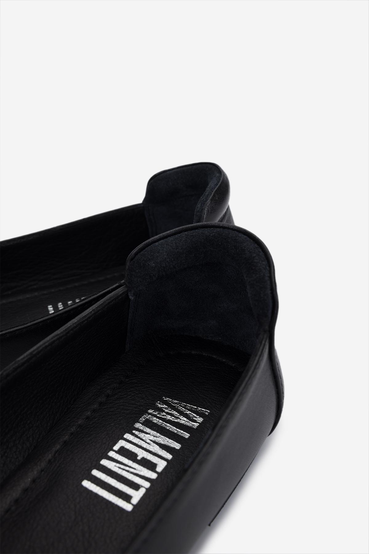 Valmenti Kadın Hakiki Deri Siyah Babet Ayakkabı