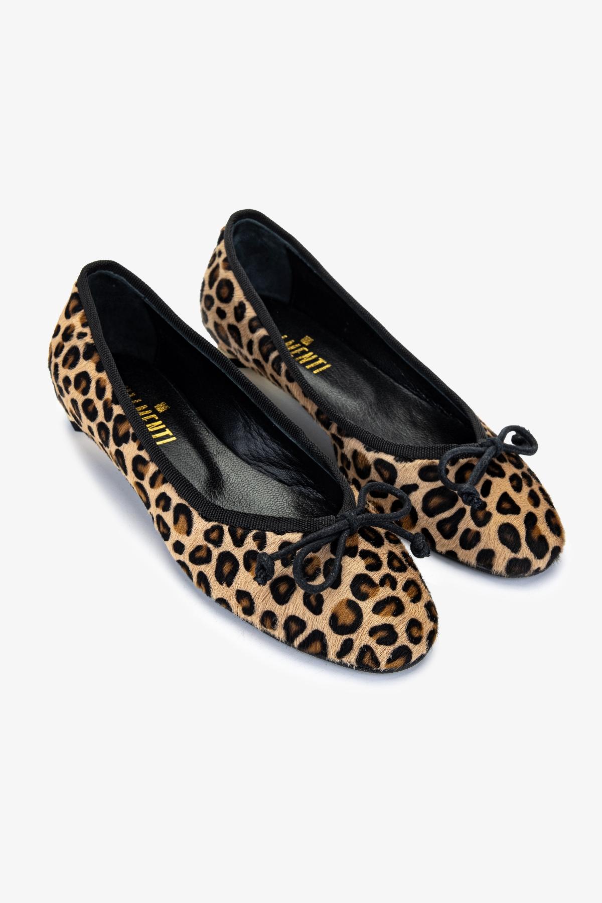 Valmenti Kadın Hakiki Deri Leopar Babet Ayakkabı