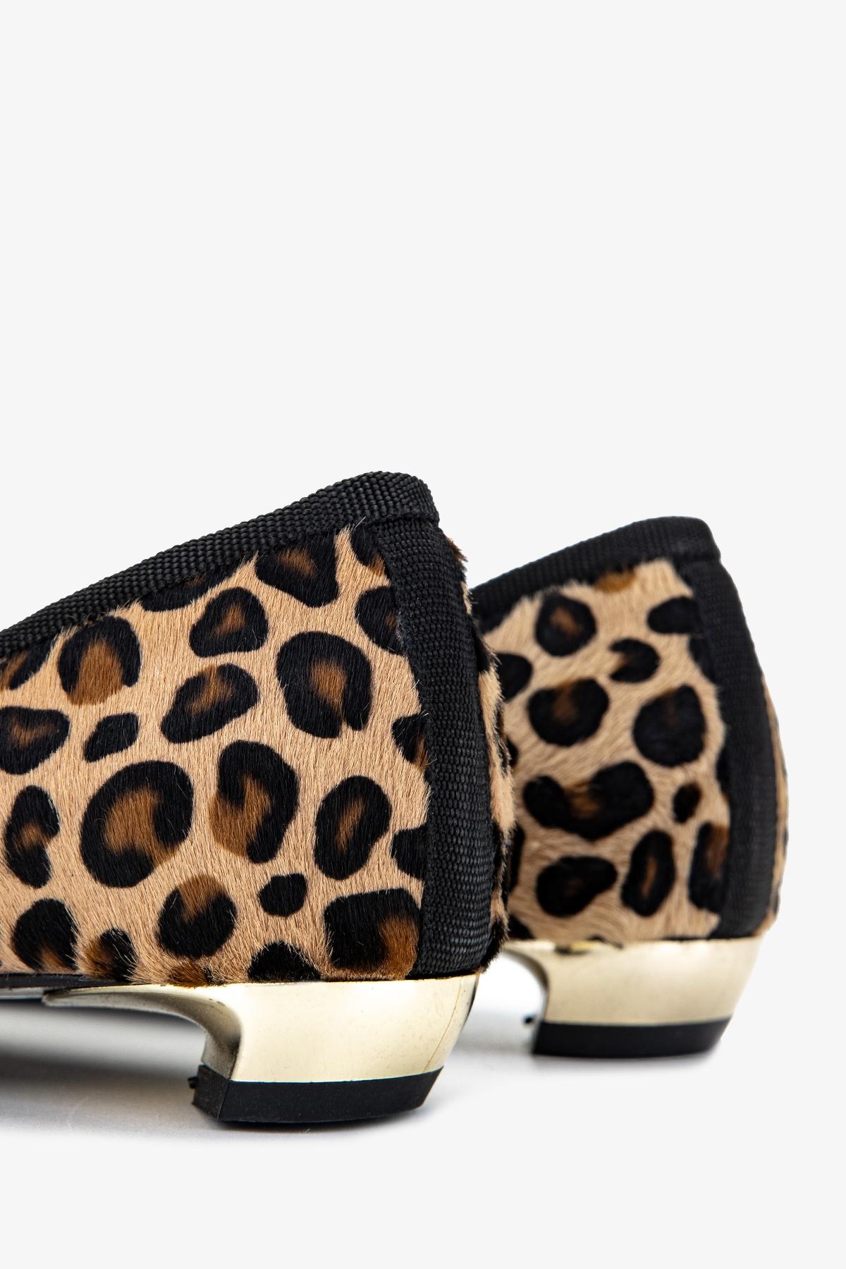 Valmenti Kadın Hakiki Deri Leopar Babet Ayakkabı