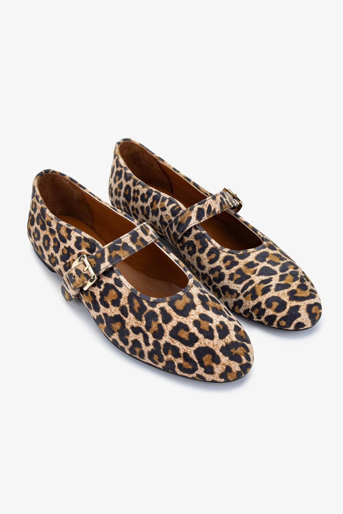 Valmenti Kadın Hakiki Deri Leopar Babet Ayakkabı