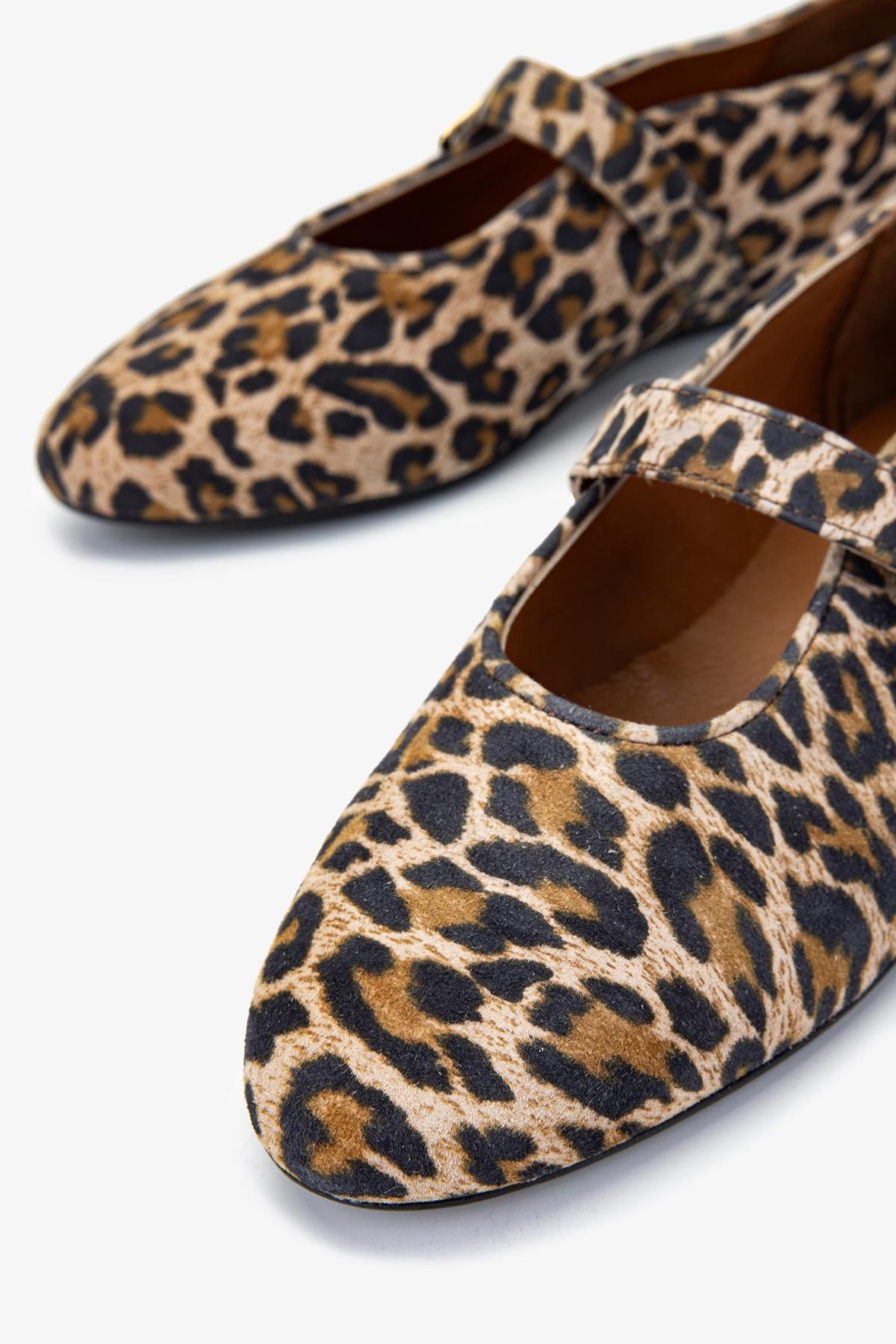 Valmenti Kadın Hakiki Deri Leopar Babet Ayakkabı