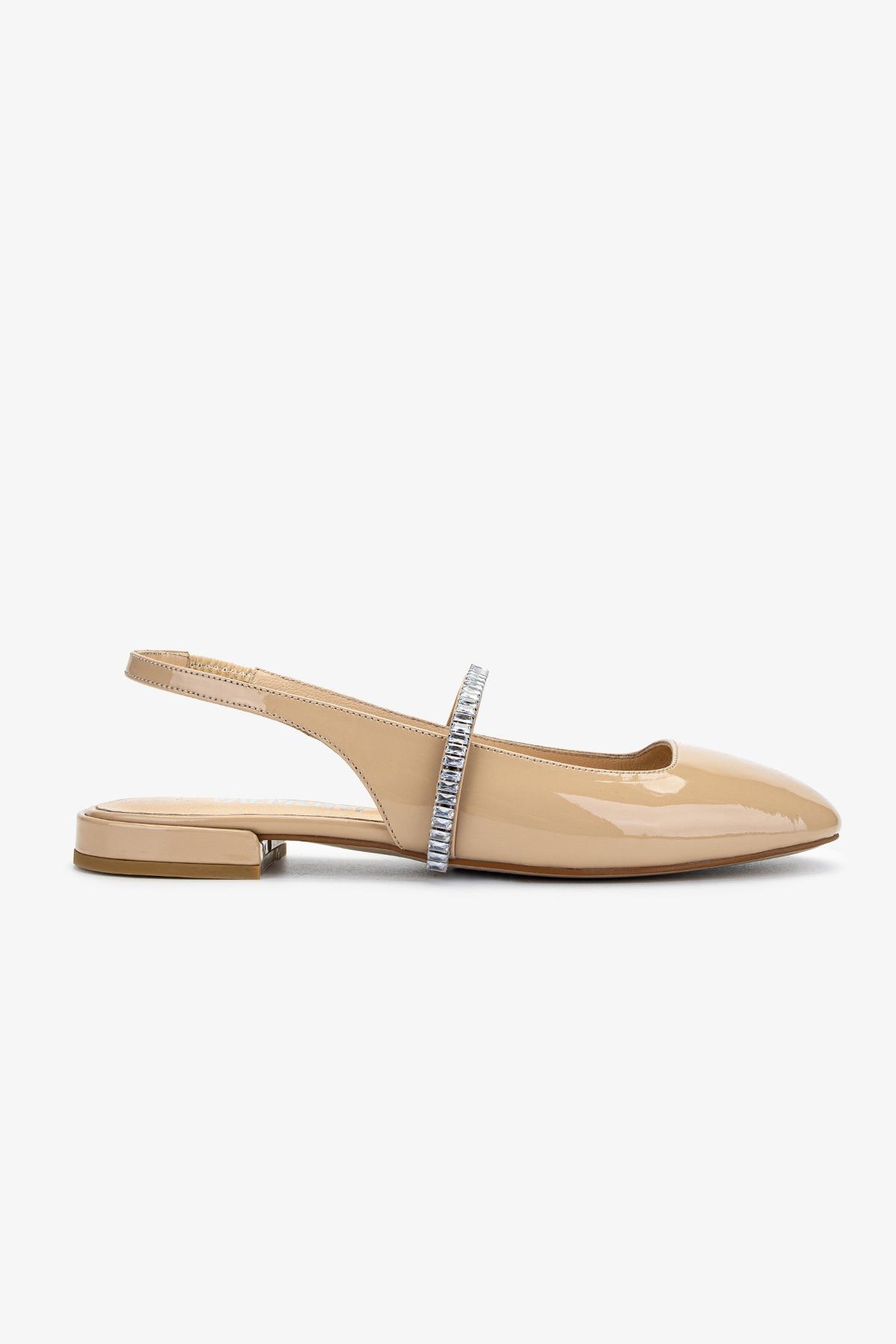 Valmenti Kadın Hakiki Deri Bej Babet Ayakkabı