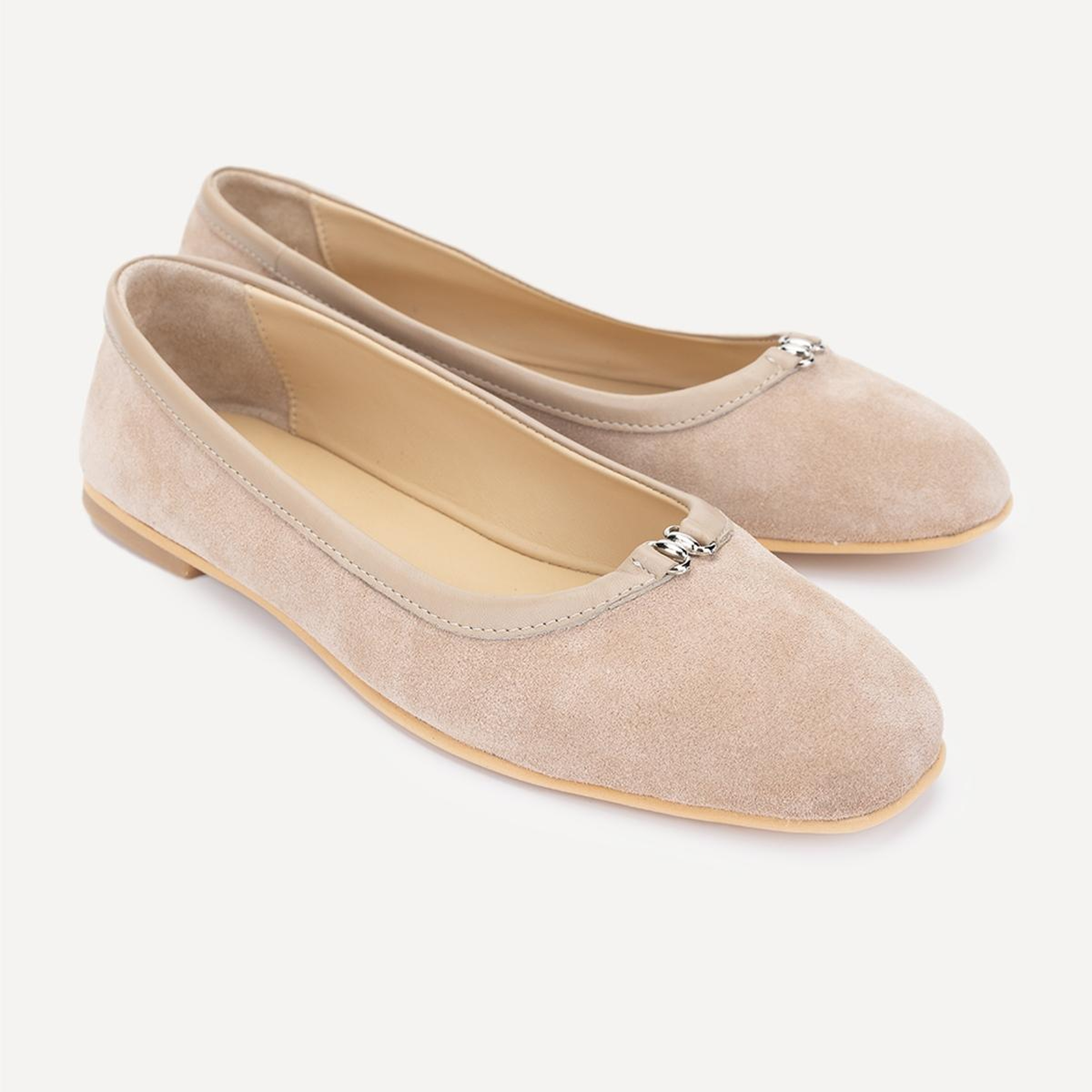 Valmenti Kadın Hakiki Deri Bej Babet Ayakkabı