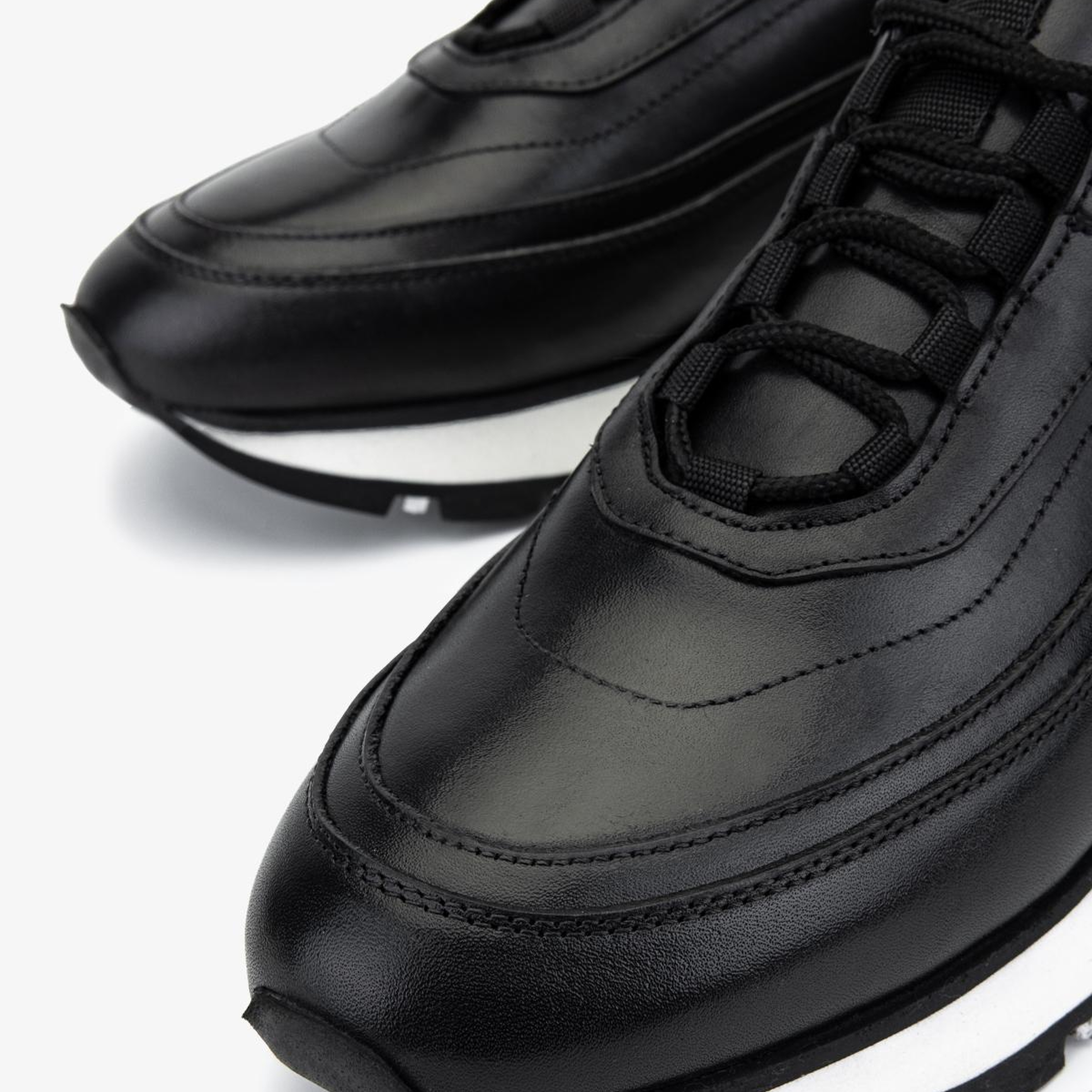 Valmenti Erkek Hakiki Deri Siyah Sneakers & Spor Ayakkabı