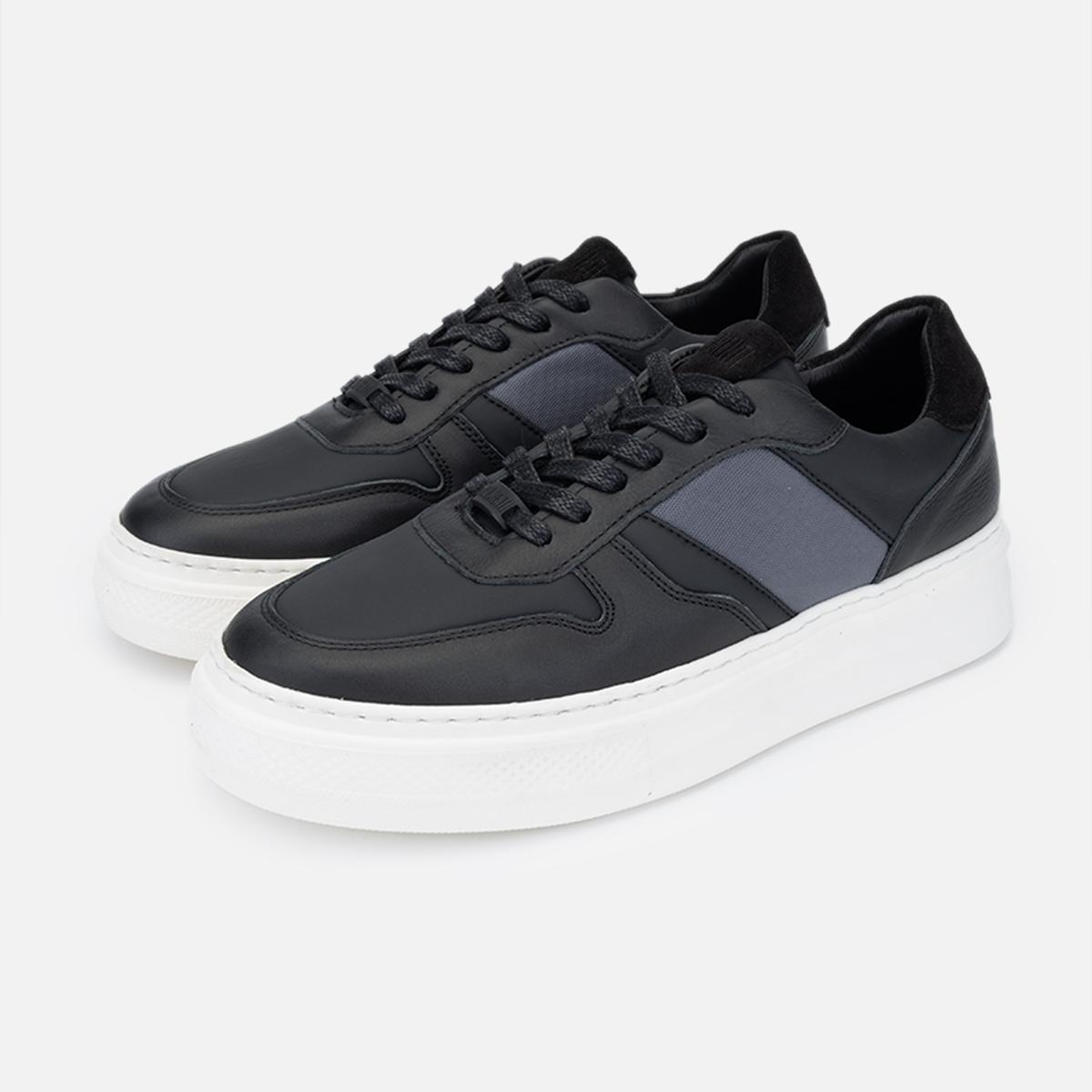 Valmenti Erkek Deri & Tekstil Siyah Sneakers & Spor Ayakkabı